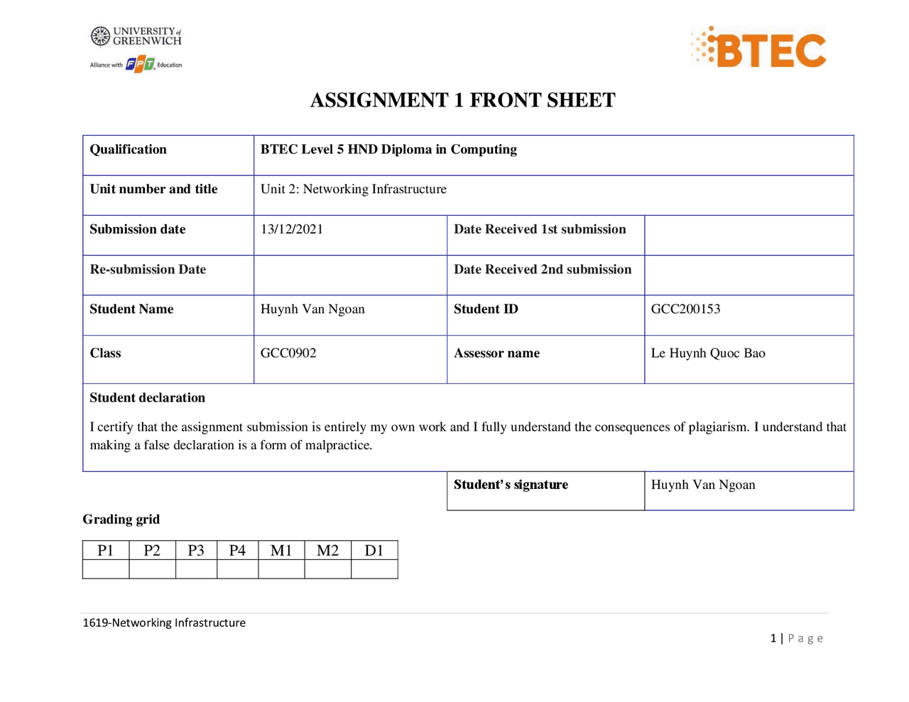 Bài tập assignment 2 of 1619-Networking - Docsity