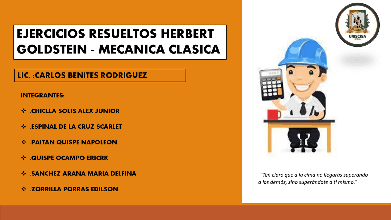 EJERCICIOS RESUELTOS HERBERT GOLDSTEIN - MECANICA CLASICA | Ejercicios