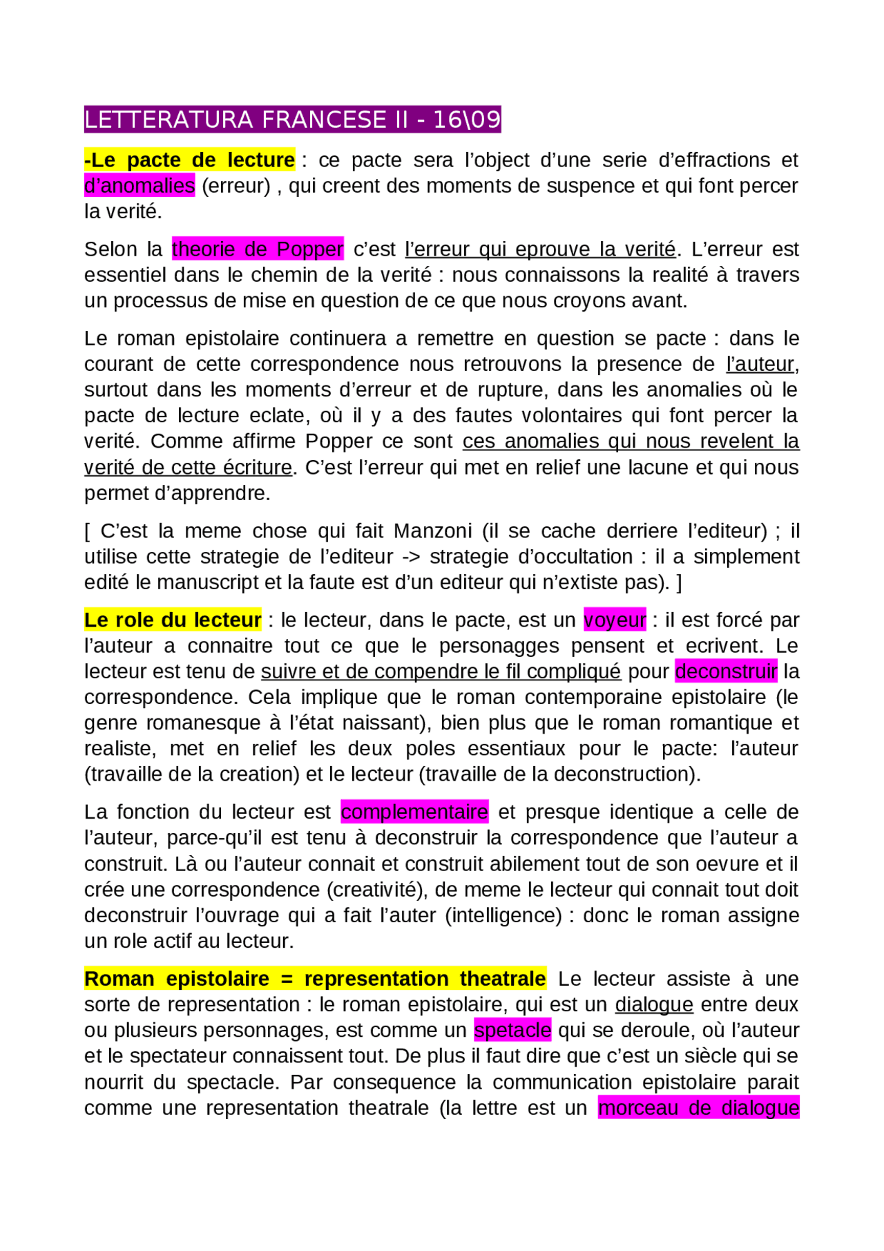 ROMANZO EPISTOLARE DEL 700 Docsity ROMANZO EPISTOLARE DEL 700 Docsity