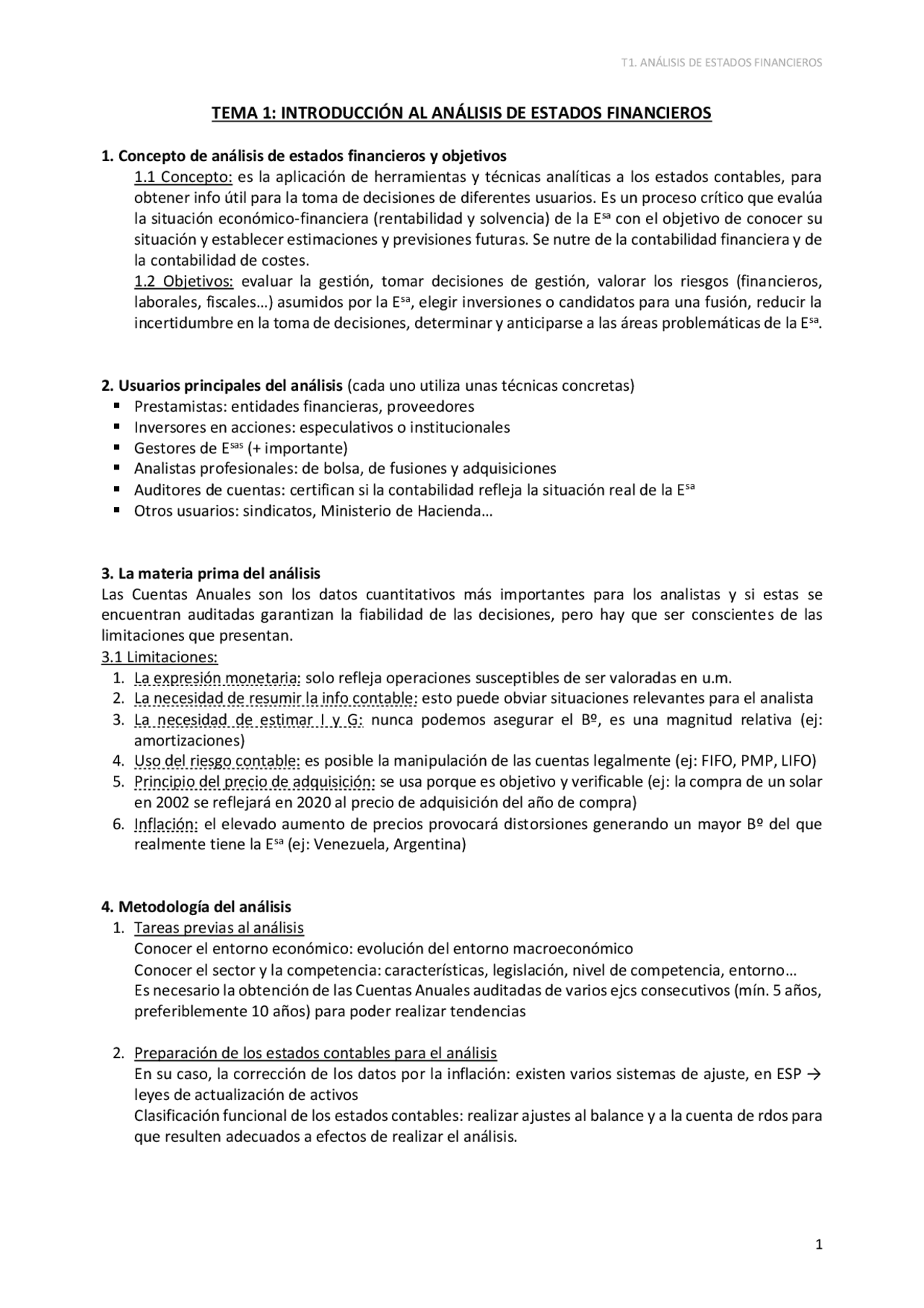Apuntes Completos Análisis de los Estados Financieros - Docsity