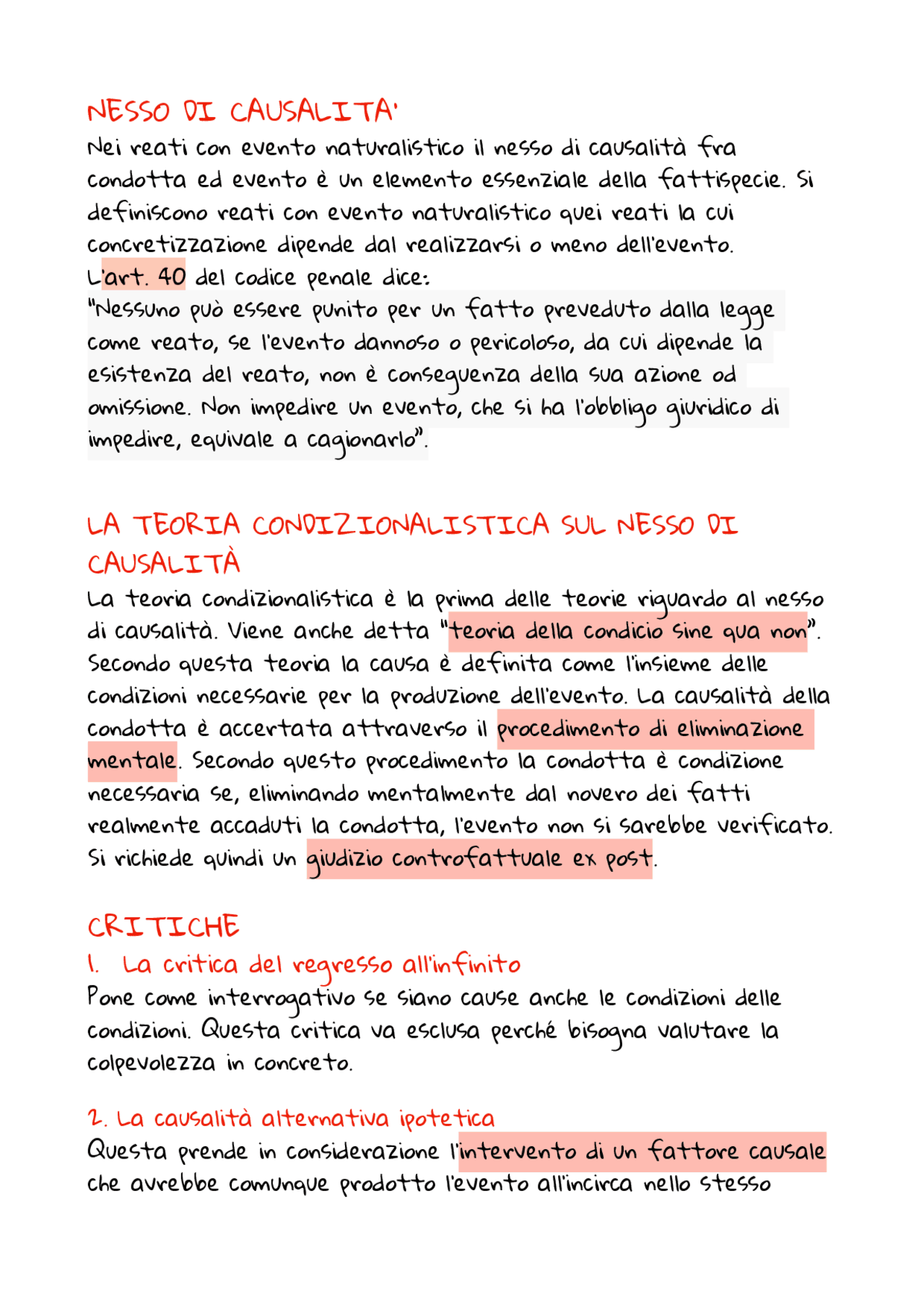 Nesso di causalità Docsity