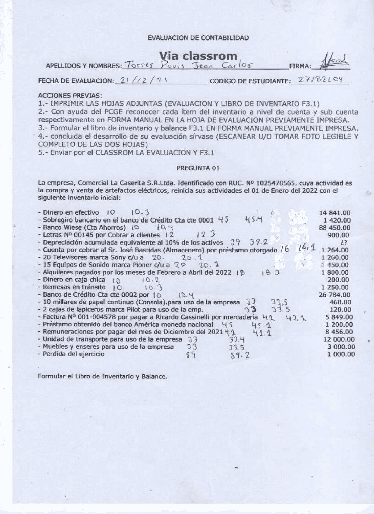 Ejercicios De Contabilidad Docsity