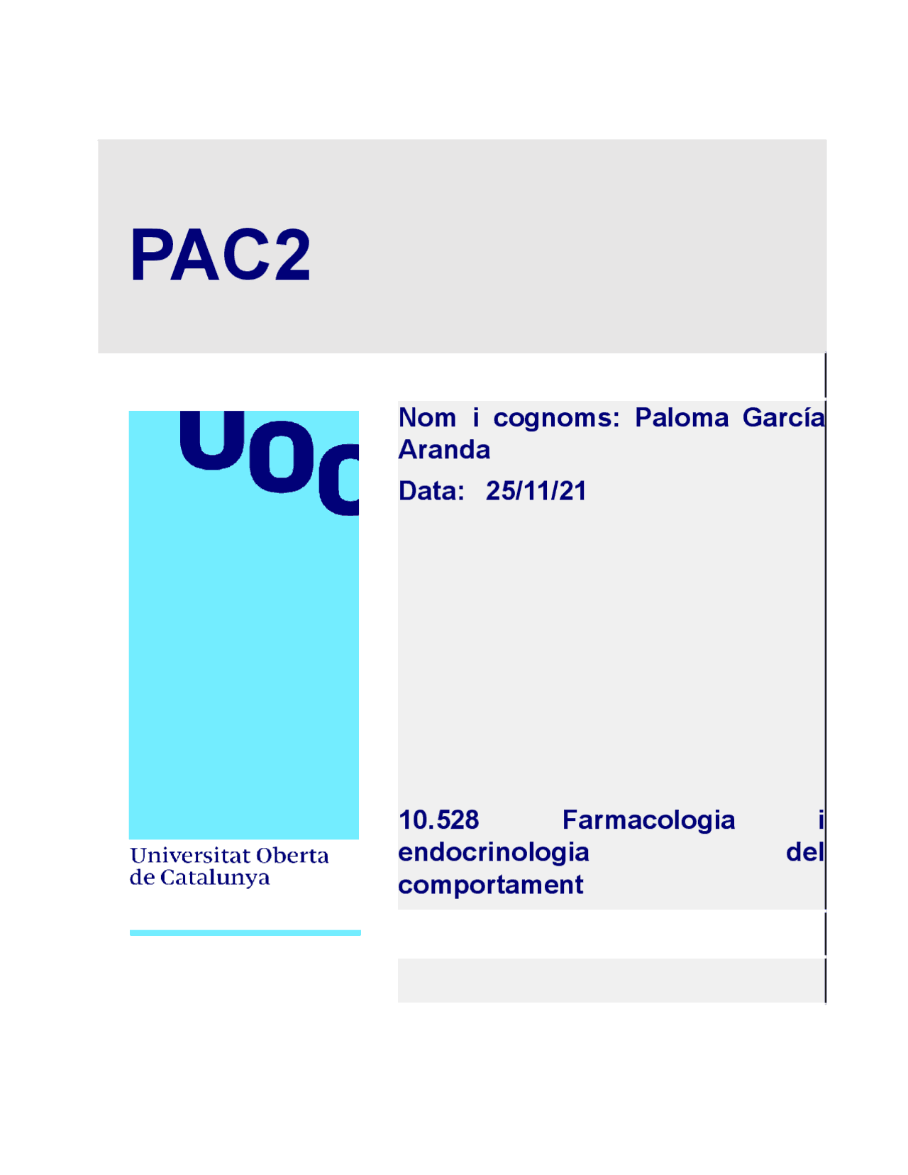 PAC 2 Farmacologia Nota B - Docsity