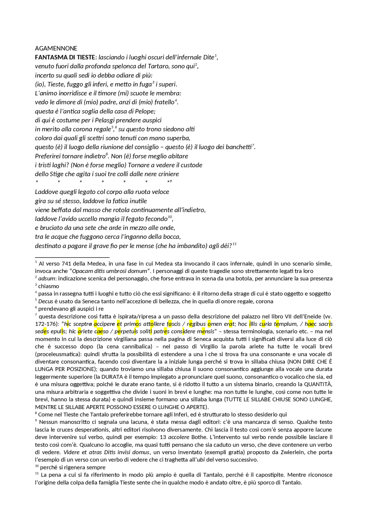 Traduzione e analisi Agamennone di Seneca Traduzioni di Letteratura