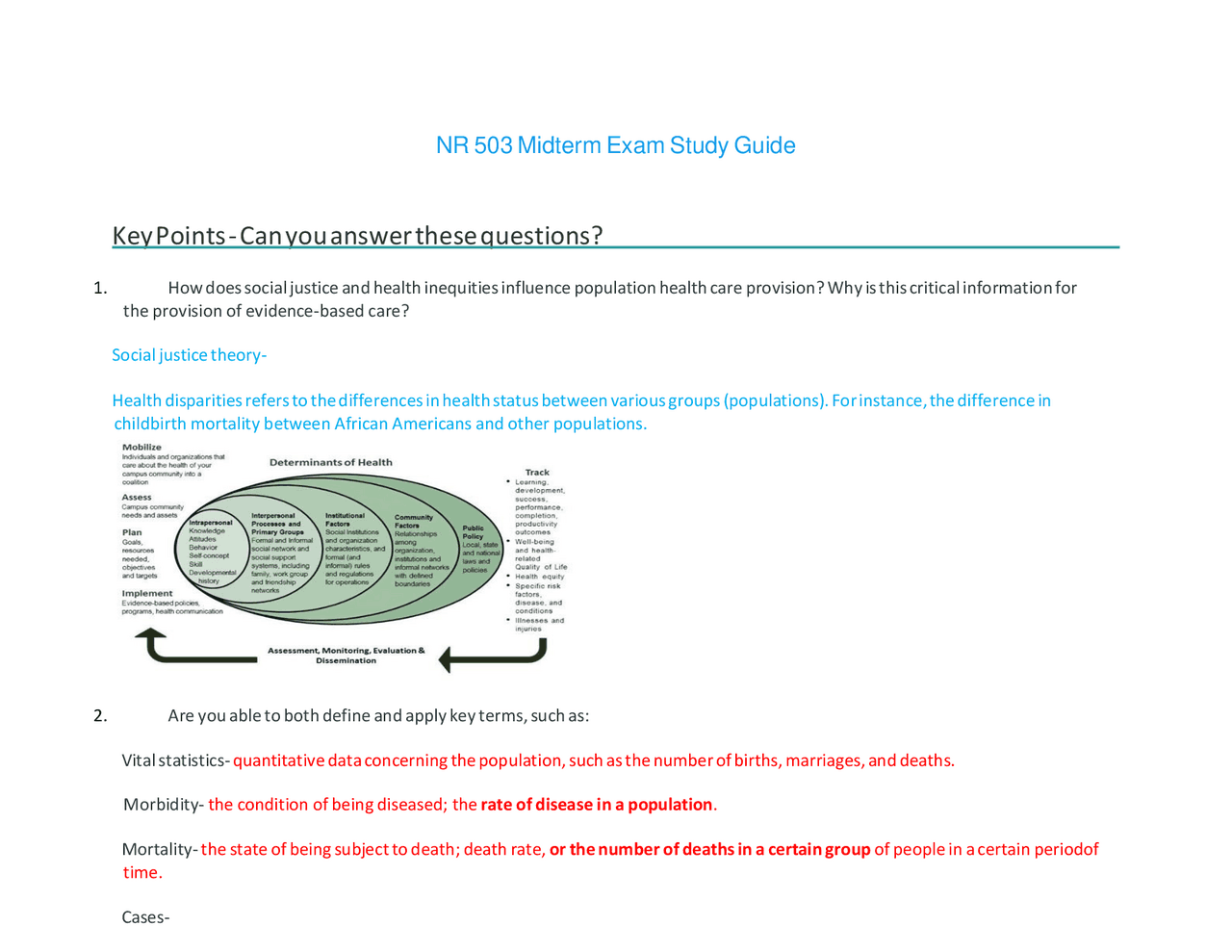 NR503 / NR 503 Midterm Exam Study Guide (Latest 2022 / 2023 ...