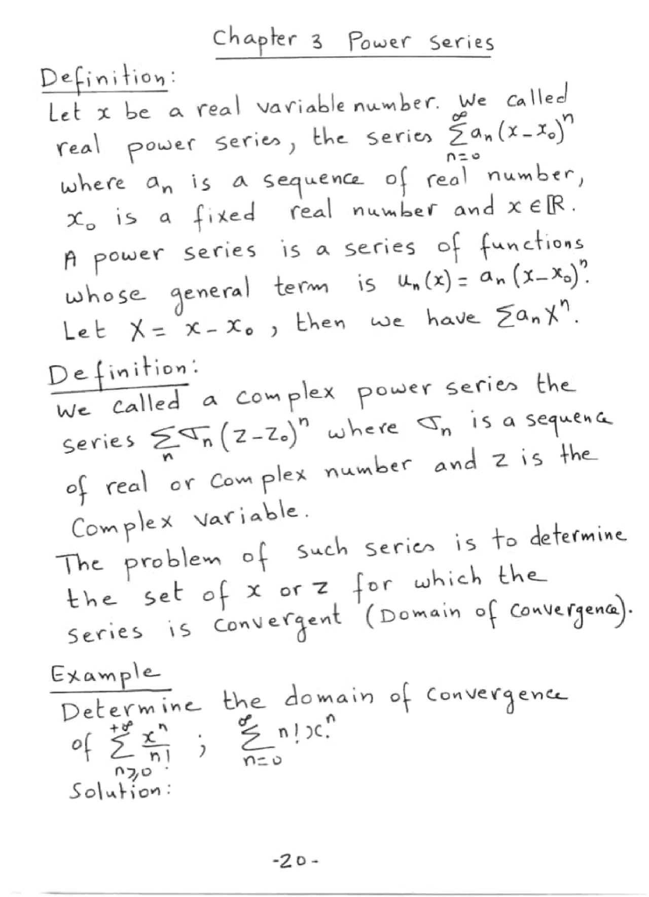 Analysis Calculus Power Series Docsity Analysis Calculus Power Series Docsity