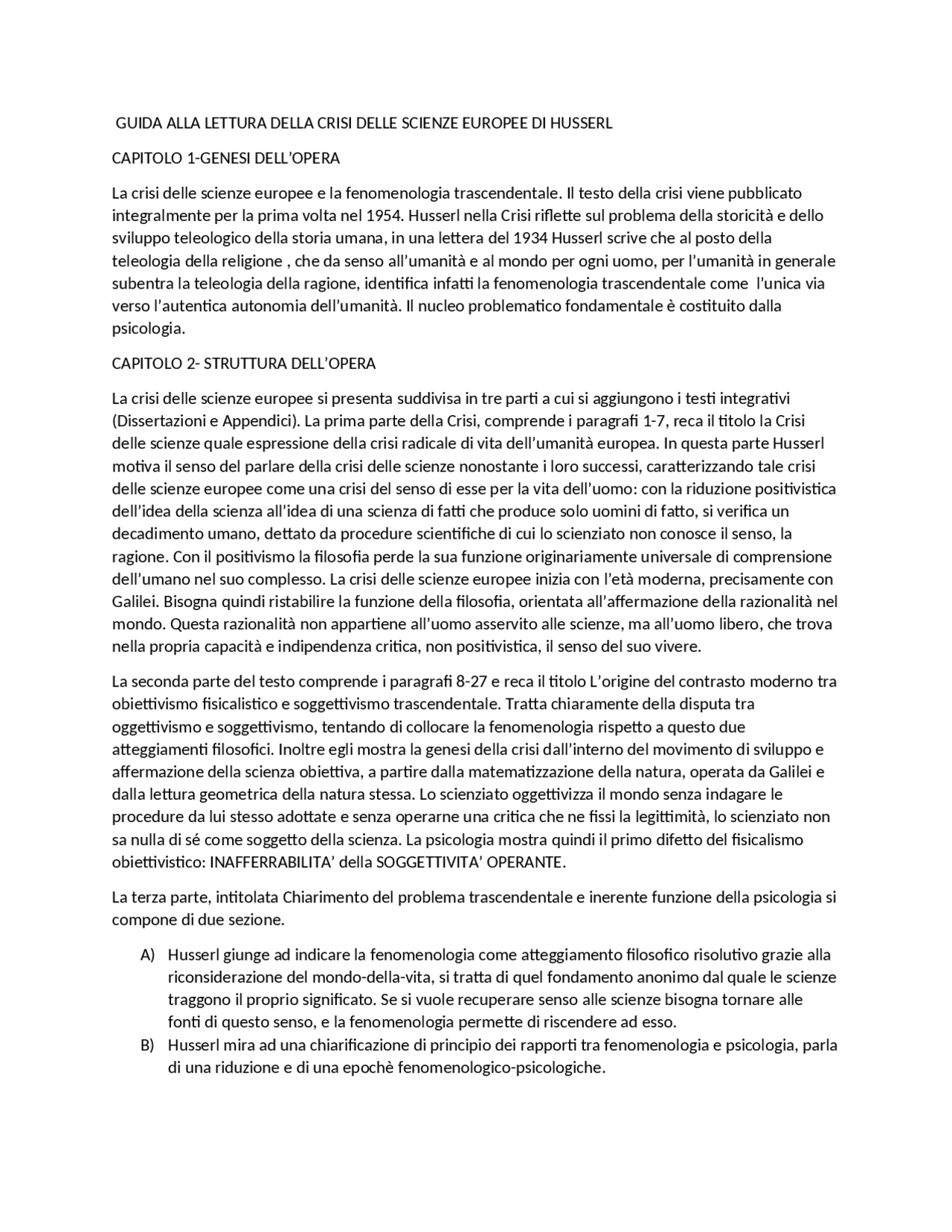 Guida alla lettura della «Crisi delle scienze europee» di Husserl Libro