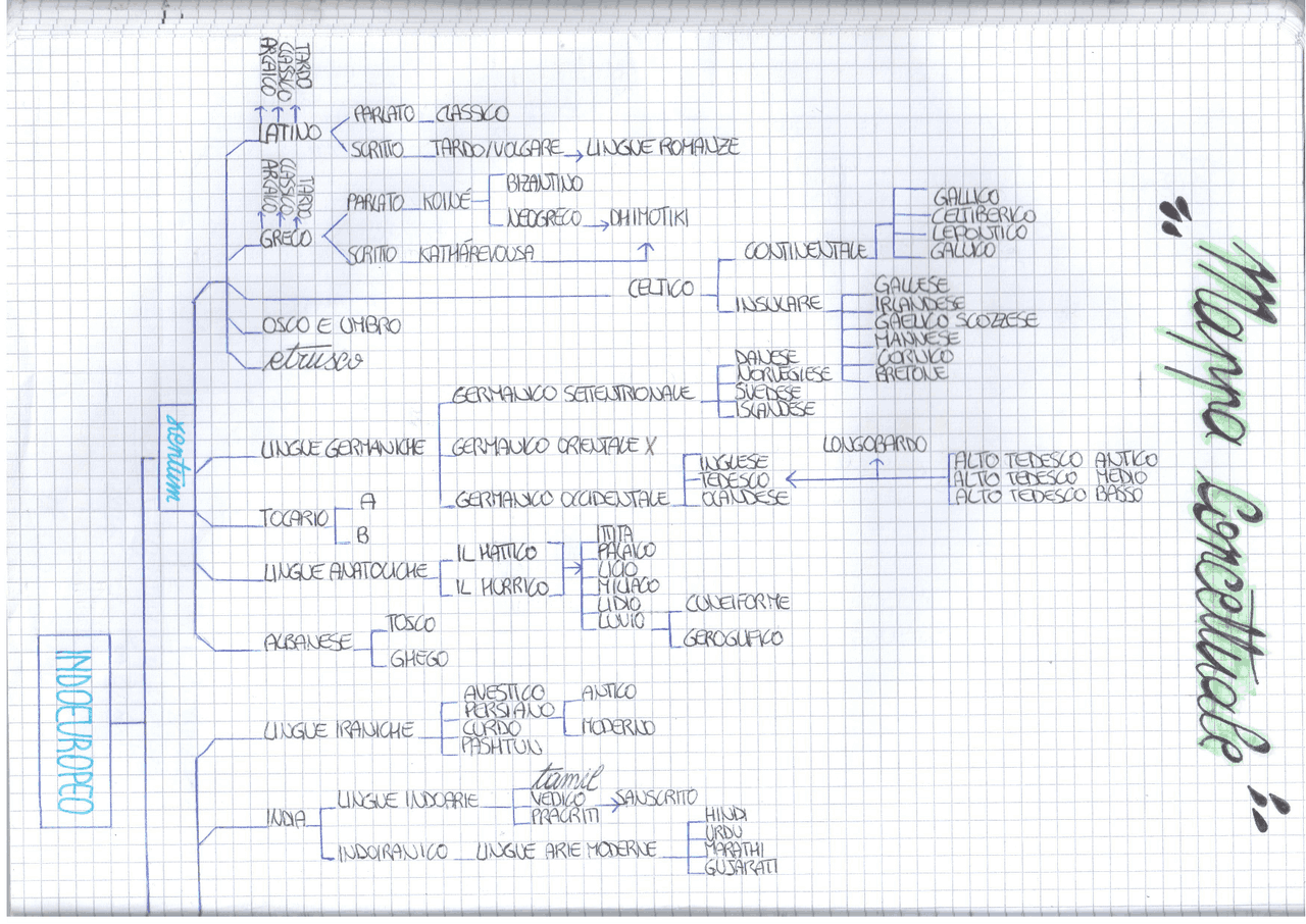 MAPPA CONCETTULE DELLE FAMIGLIE LINGUISTICHE Docsity