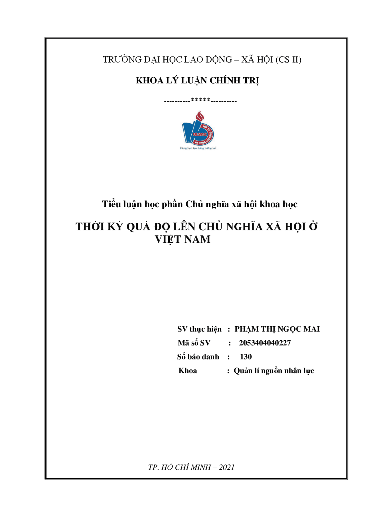 Tiểu luận môn