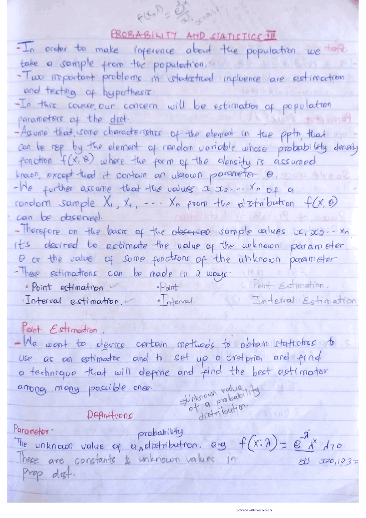 Probability and Statistics III | Lecture notes Probability and ...