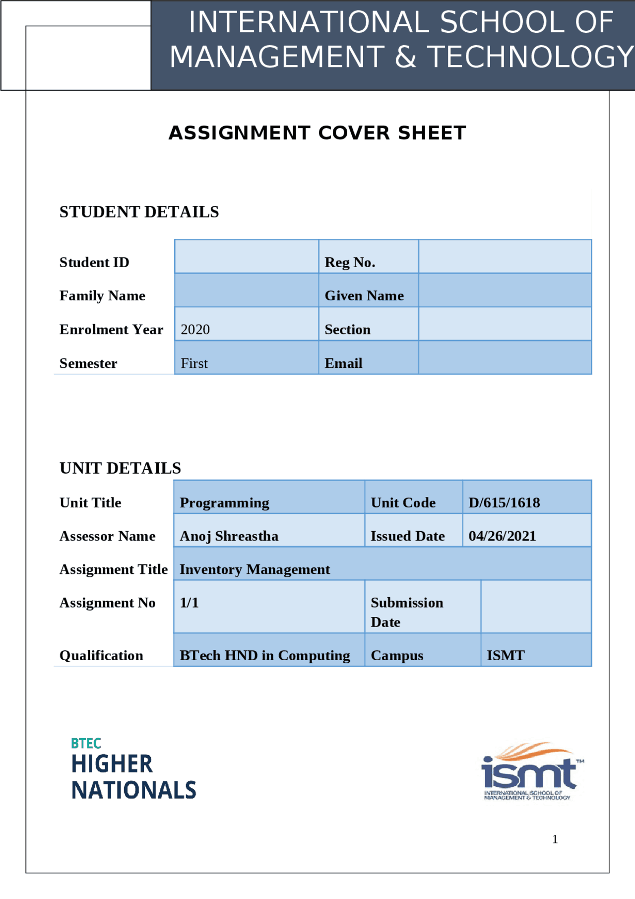 Assignments of International School of Management | Assignments ...