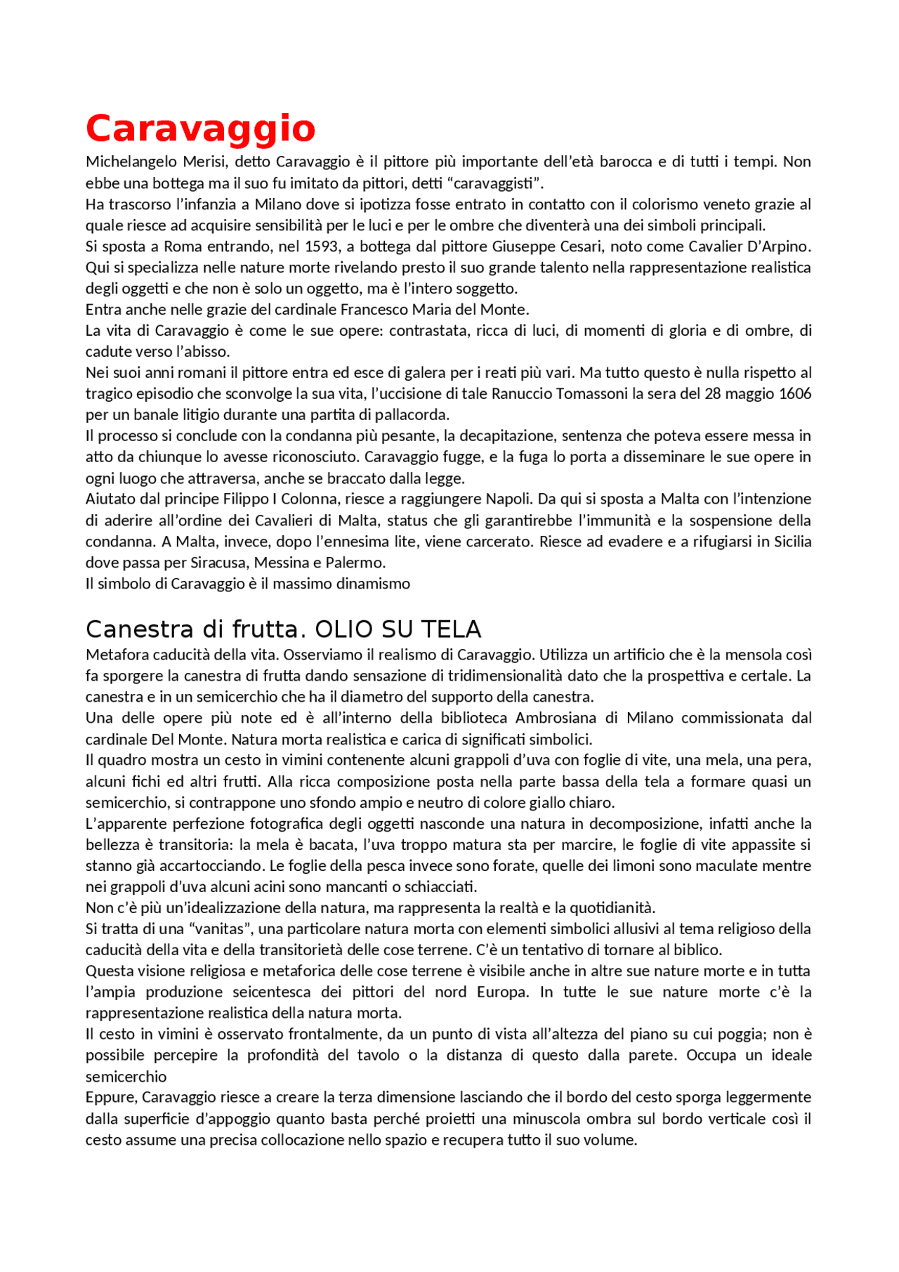 Arte del diciottesimo secolo Docsity