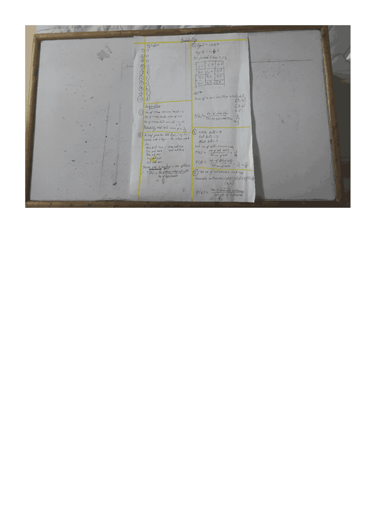 Probability Worksheet Docsity