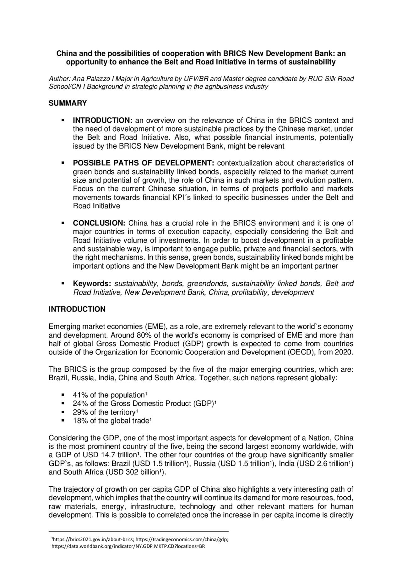 The Belt and Road Initiative - Docsity
