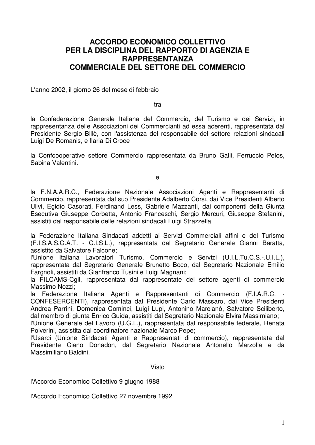 ACCORDO ECONOMICO COLLETTIVO Docsity