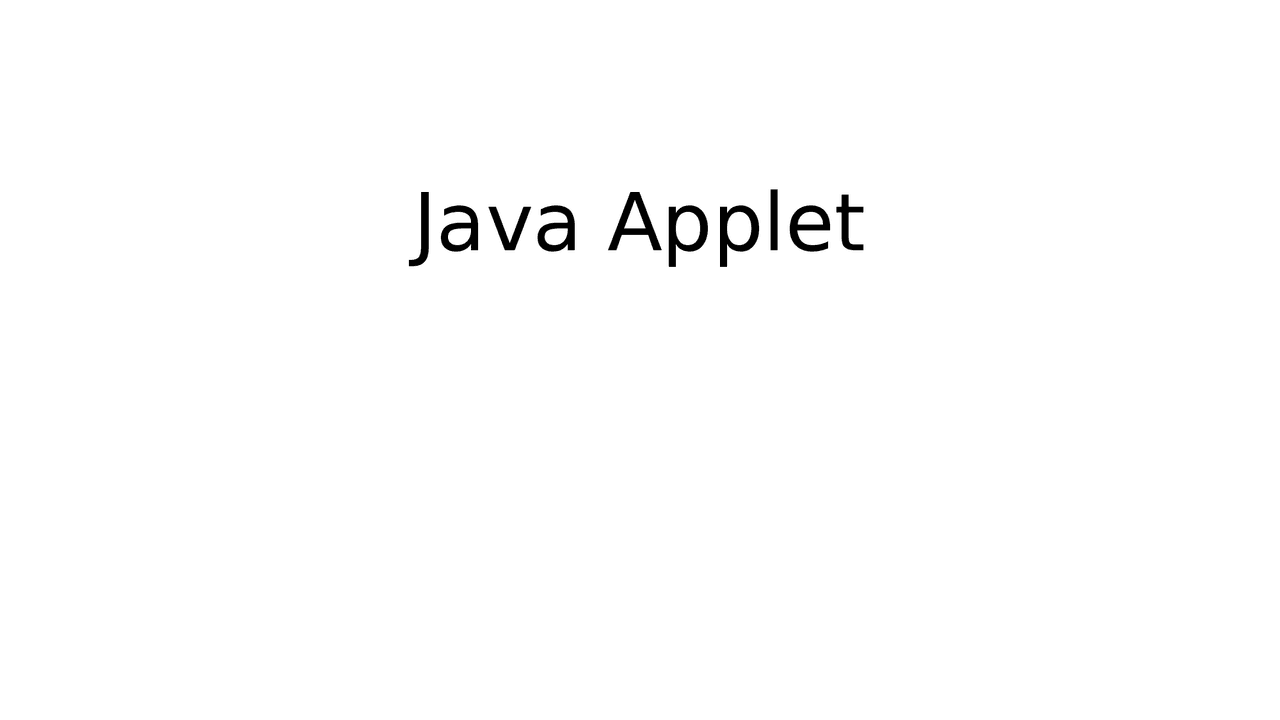 Applets in java programming - Docsity