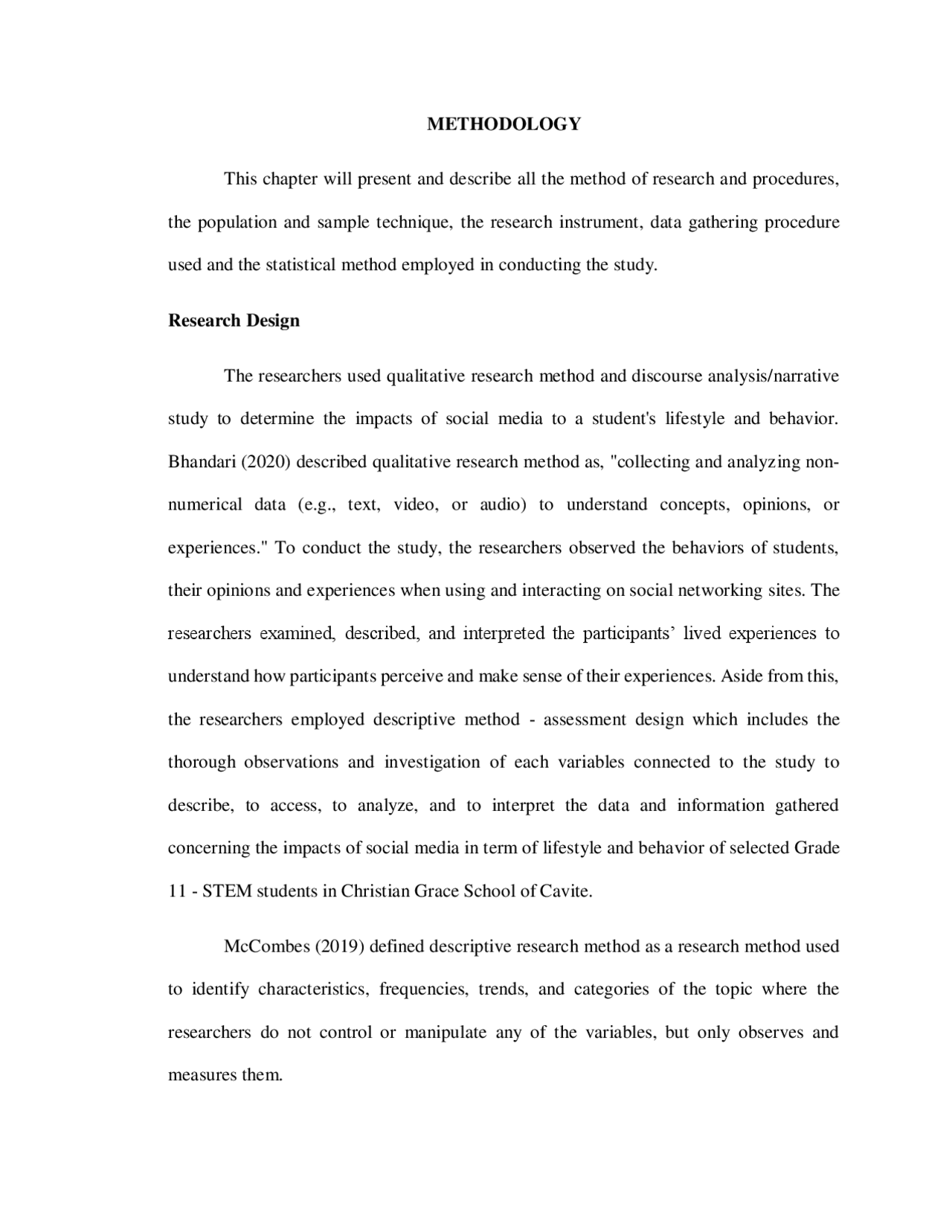 Research in Daily Life (RDL) Chapter 3 - Docsity