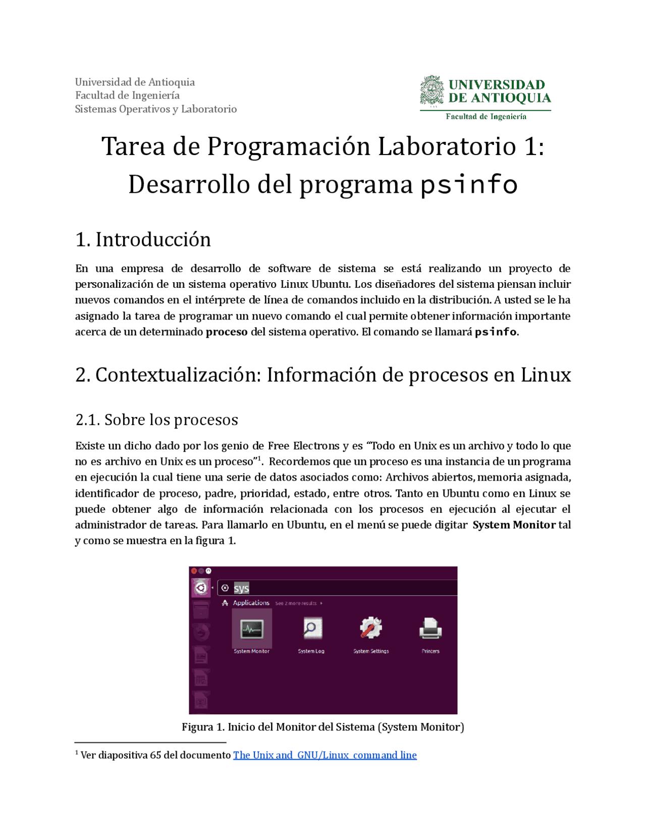 Lab 1 Sistemas operativos - Docsity