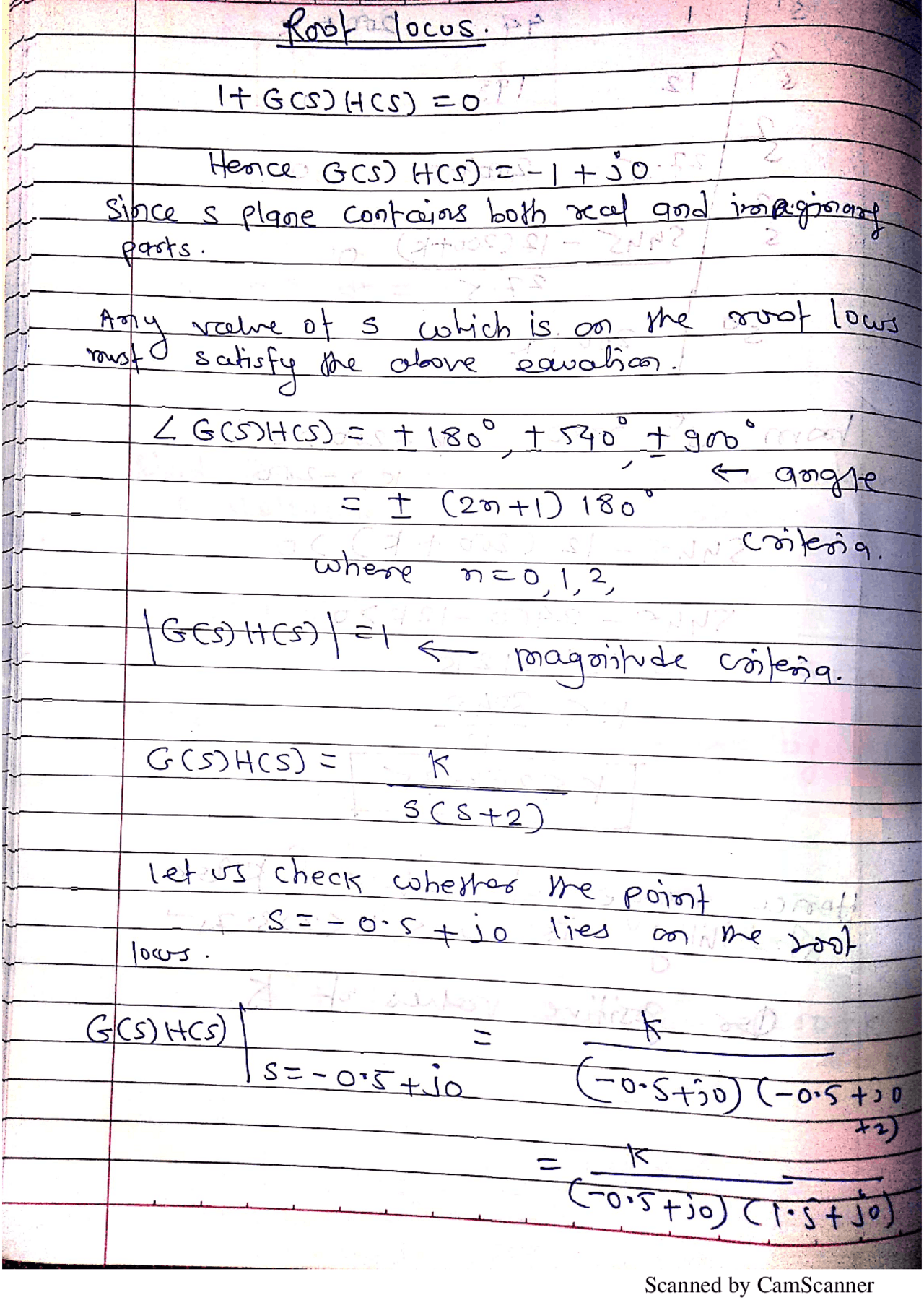 Root Locus study notes - Docsity