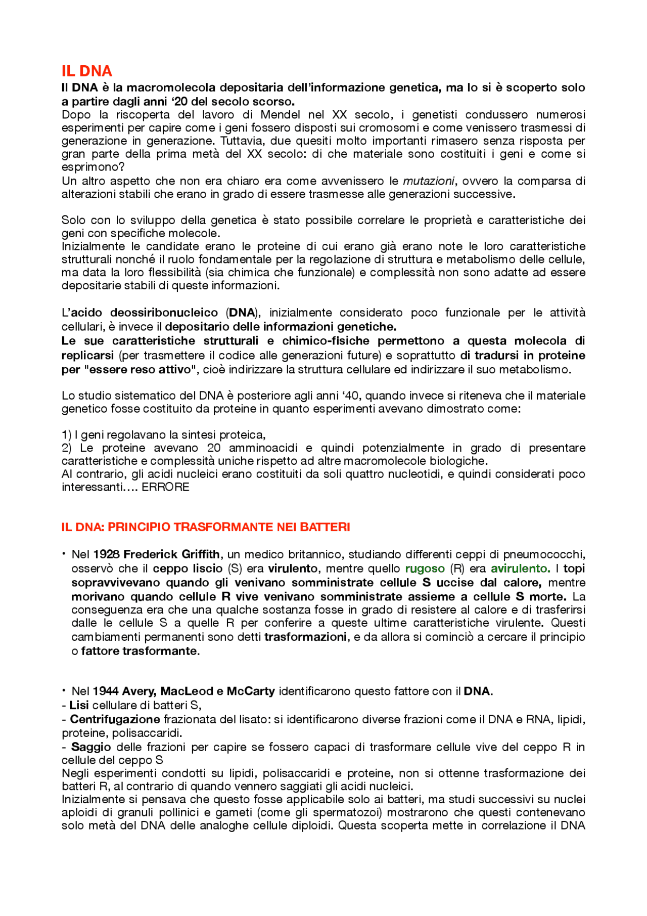 IL DNA, COMPOSIZIONE-STRUTTURA - Docsity