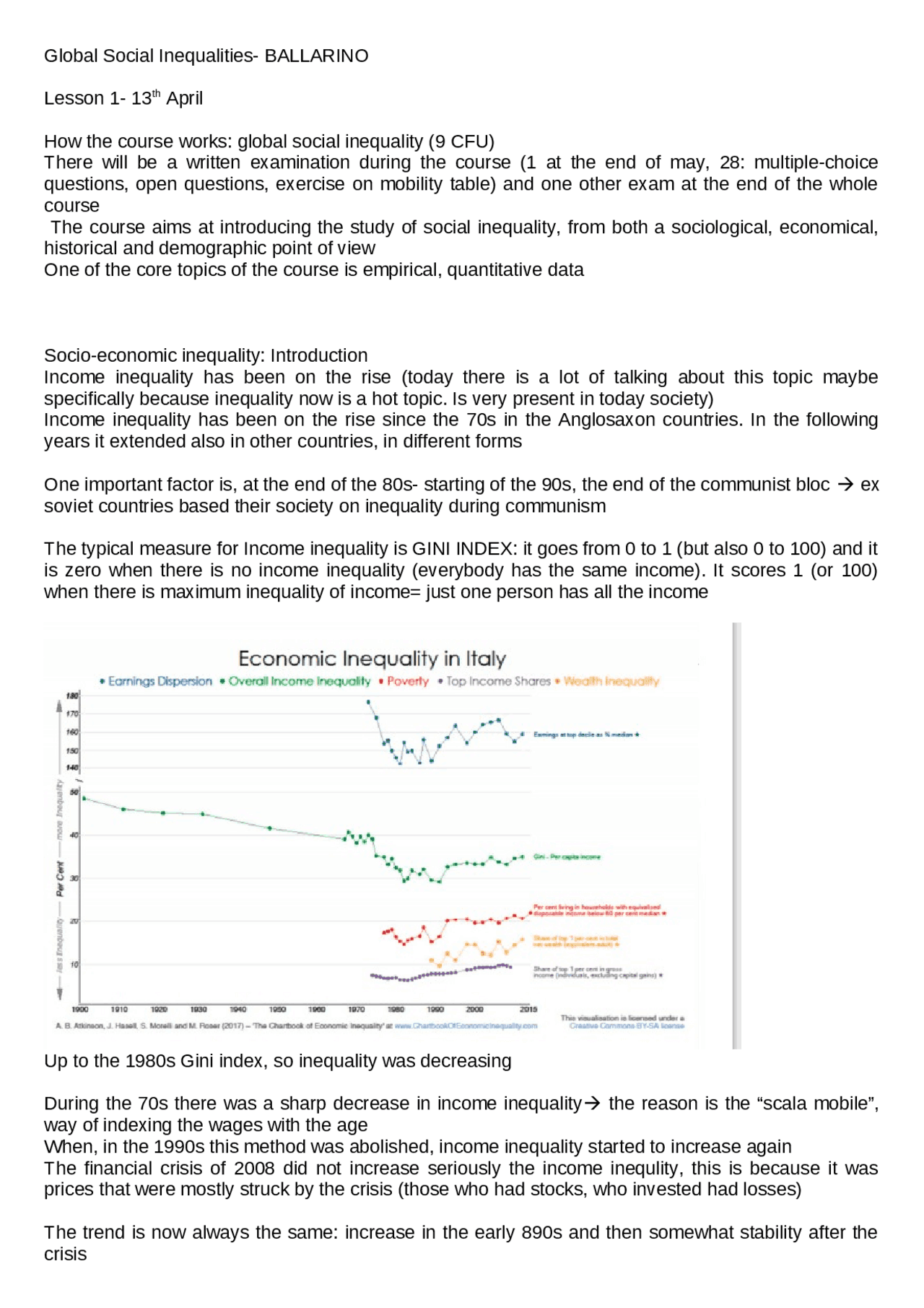 Global social inequalities- pt. 1 - Docsity