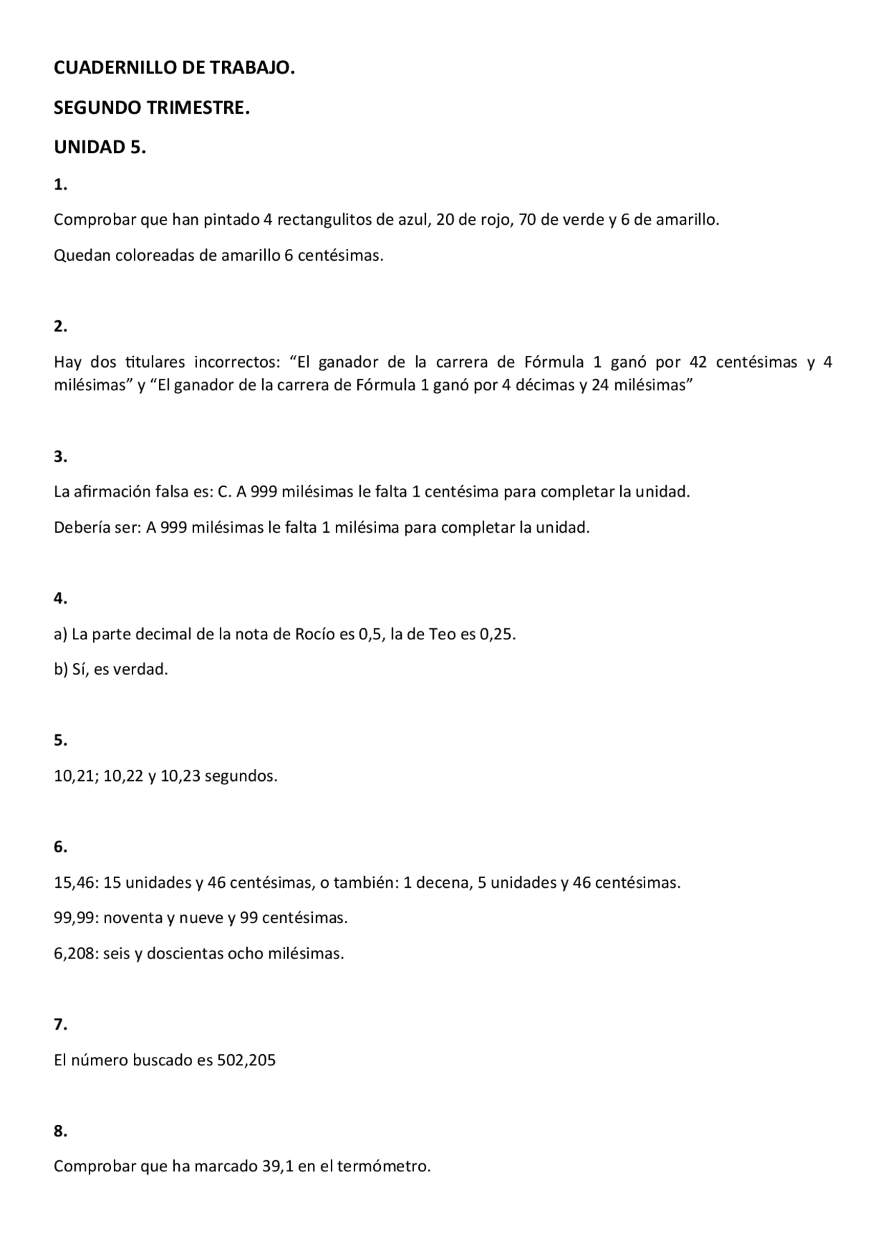 Soluciones cuadernillo mates 5 primaria sm | Ejercicios de Matemáticas ...