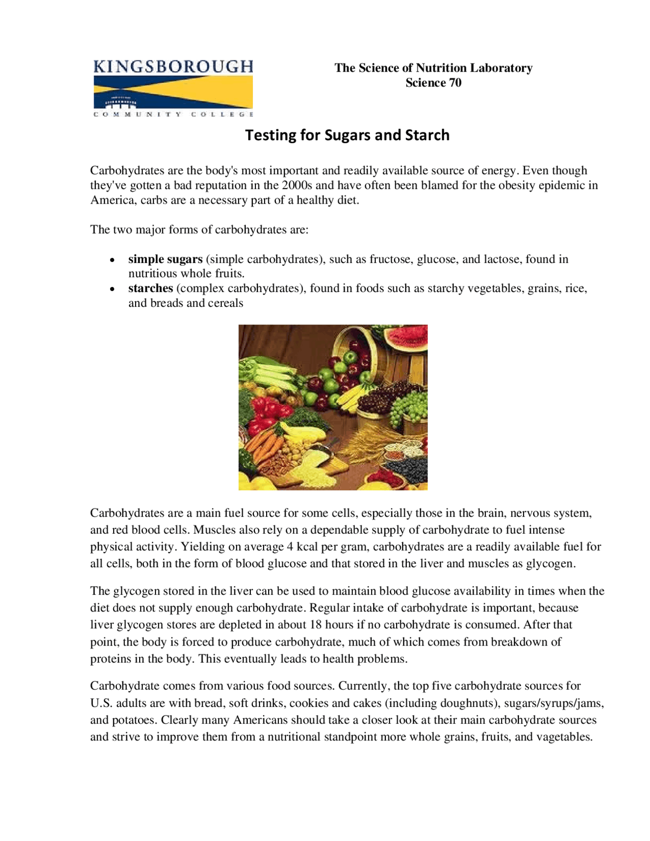 Food nutrient analysis lab report - Docsity