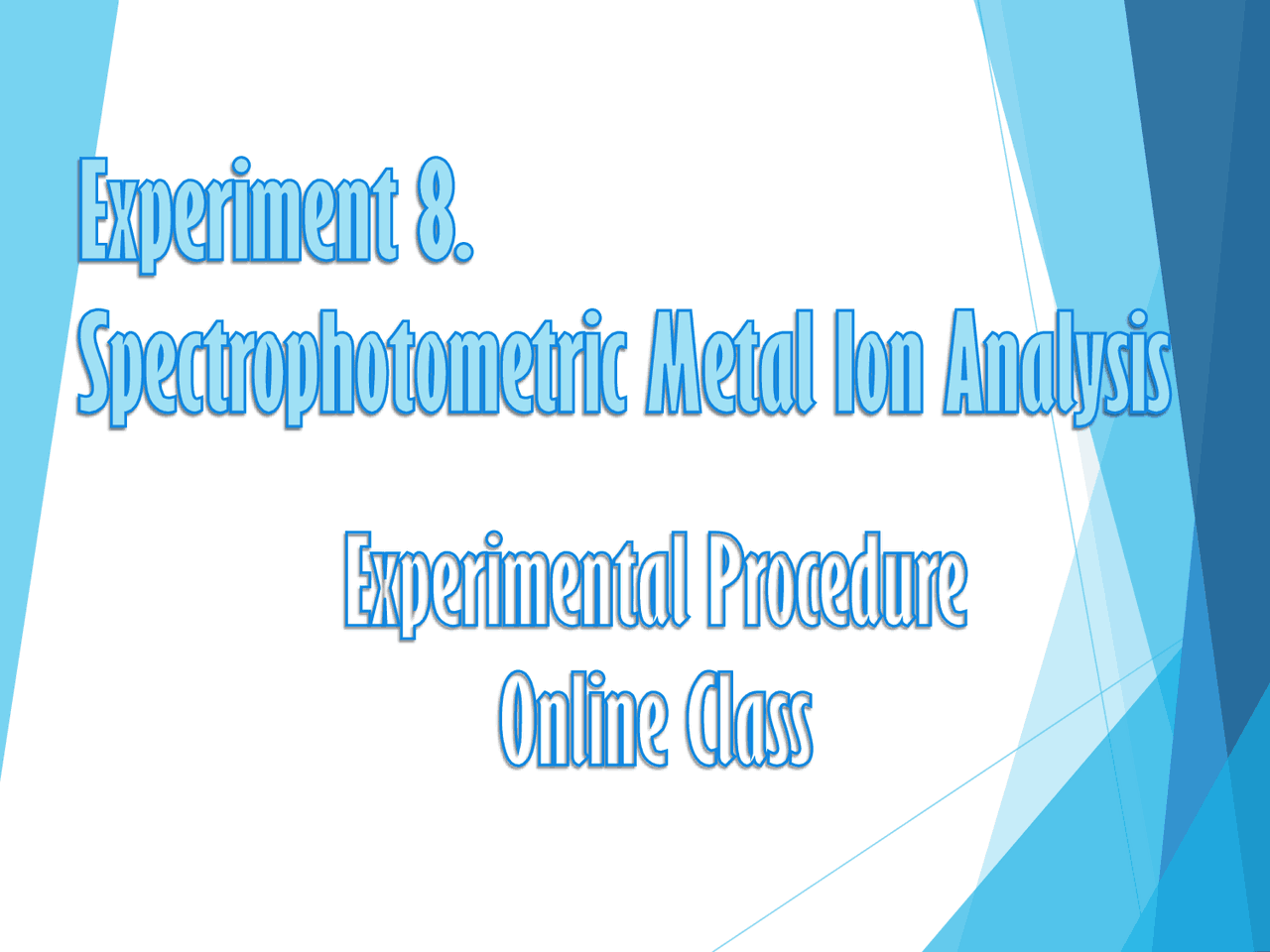 Spectrophotometric metal ion analysis Docsity