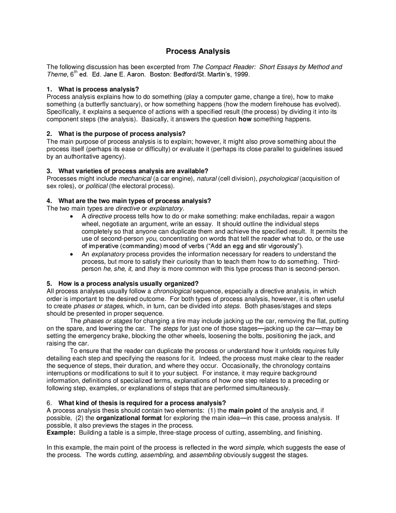 Process Analysis Paper Process Analysis - Docsity