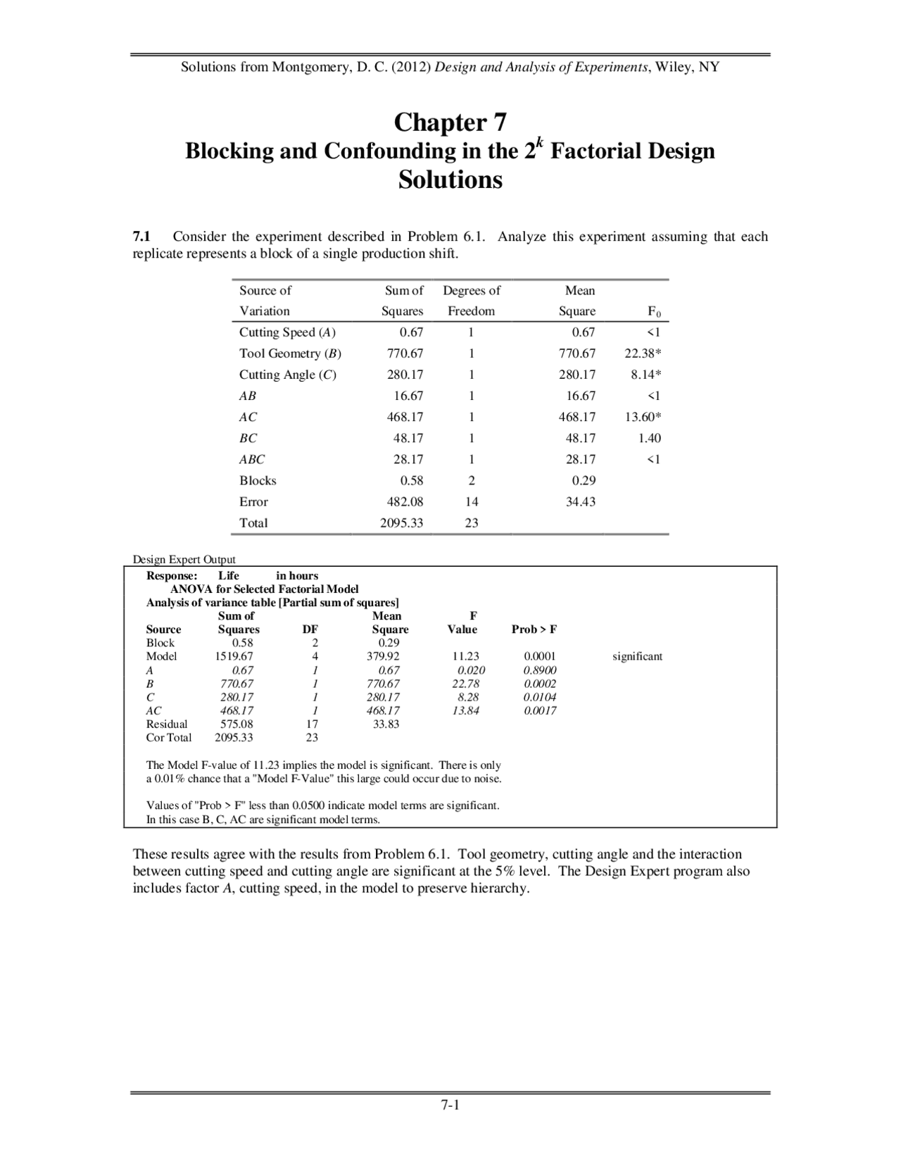 Solutions manual design and analysis of experiments - Docsity