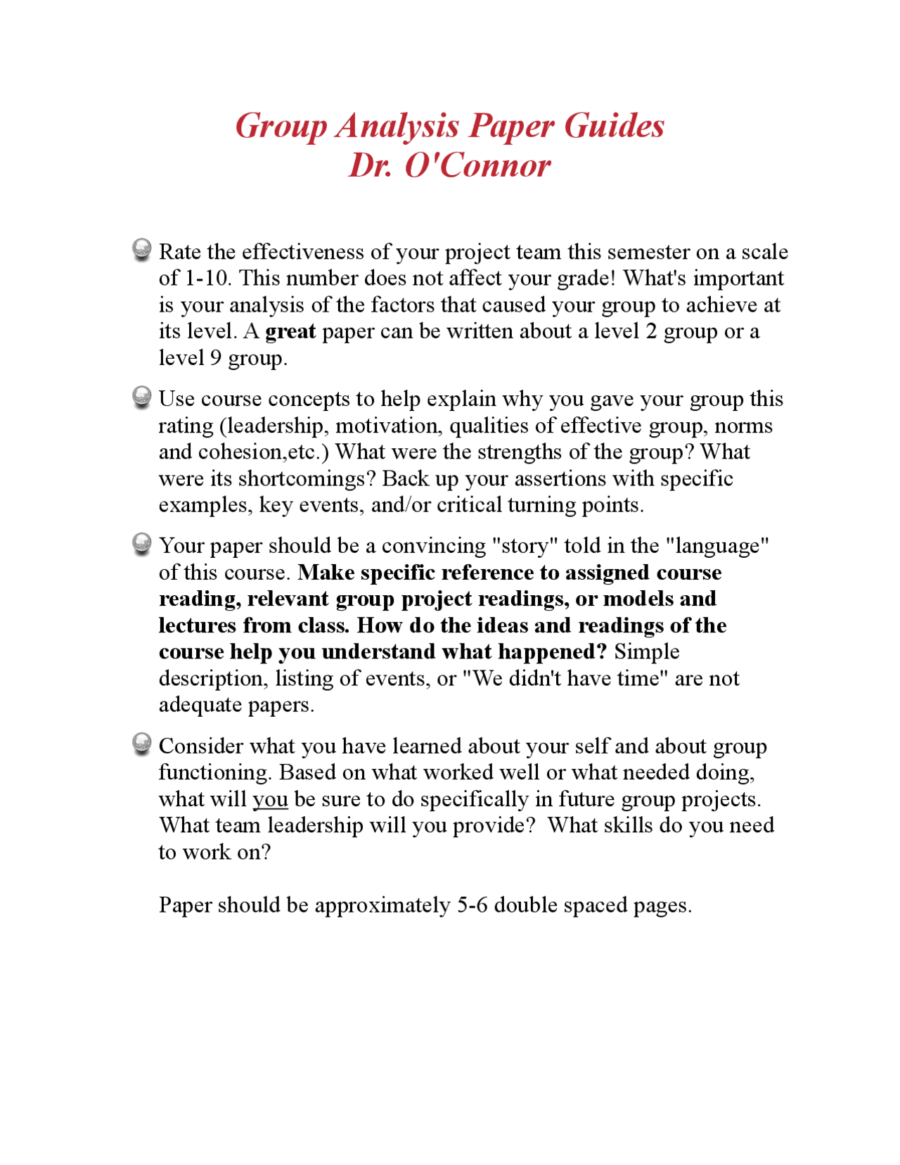 Group analysis paper - Docsity
