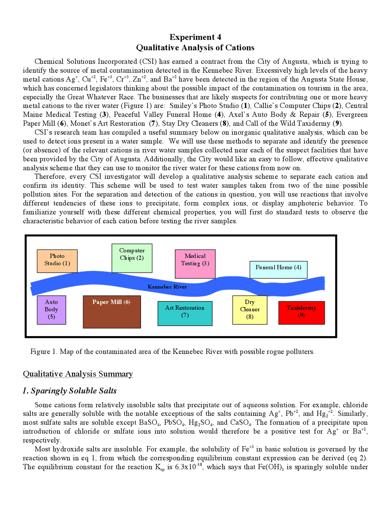 Qualitative Analysis of Cations Lab Reports Chemistry Docsity