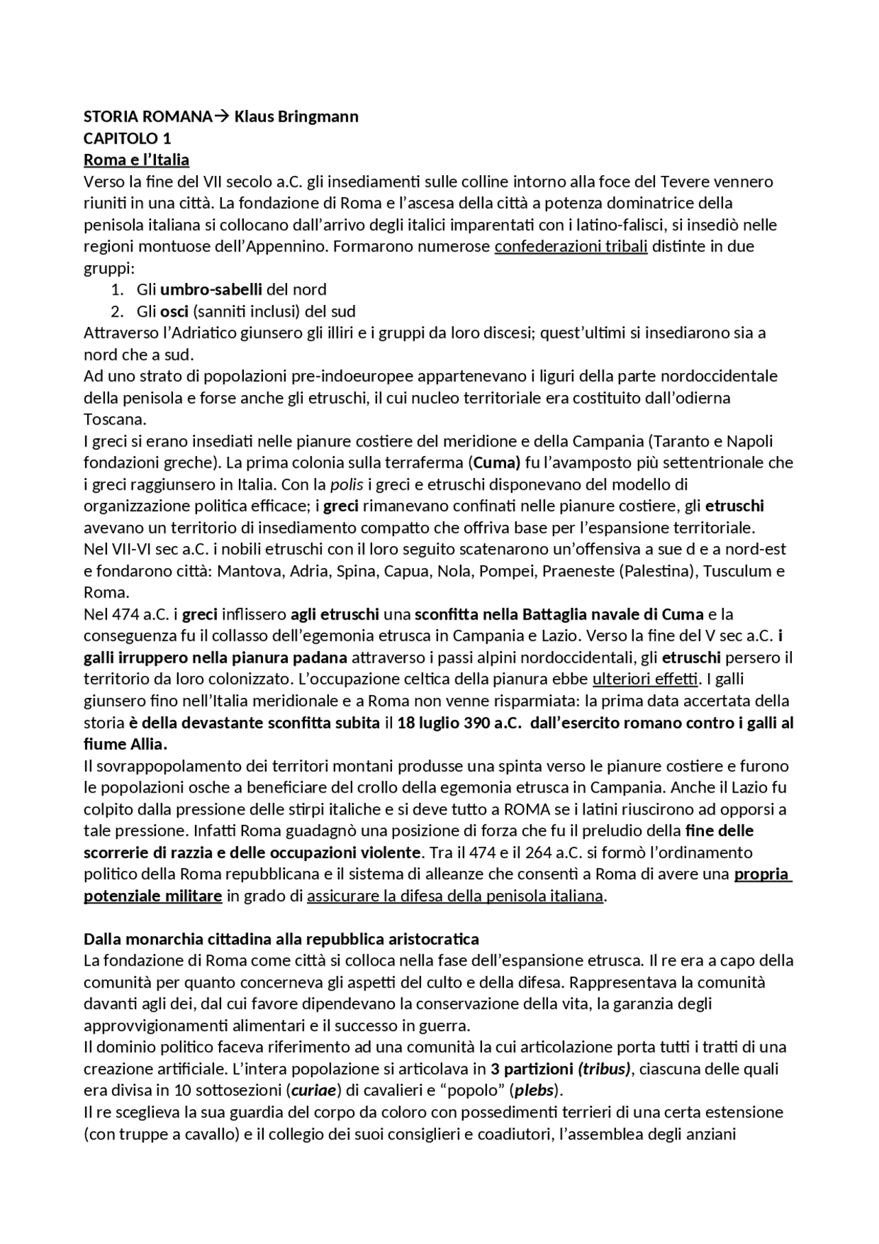 STORIA ROMANA Klaus Bringmann Docsity