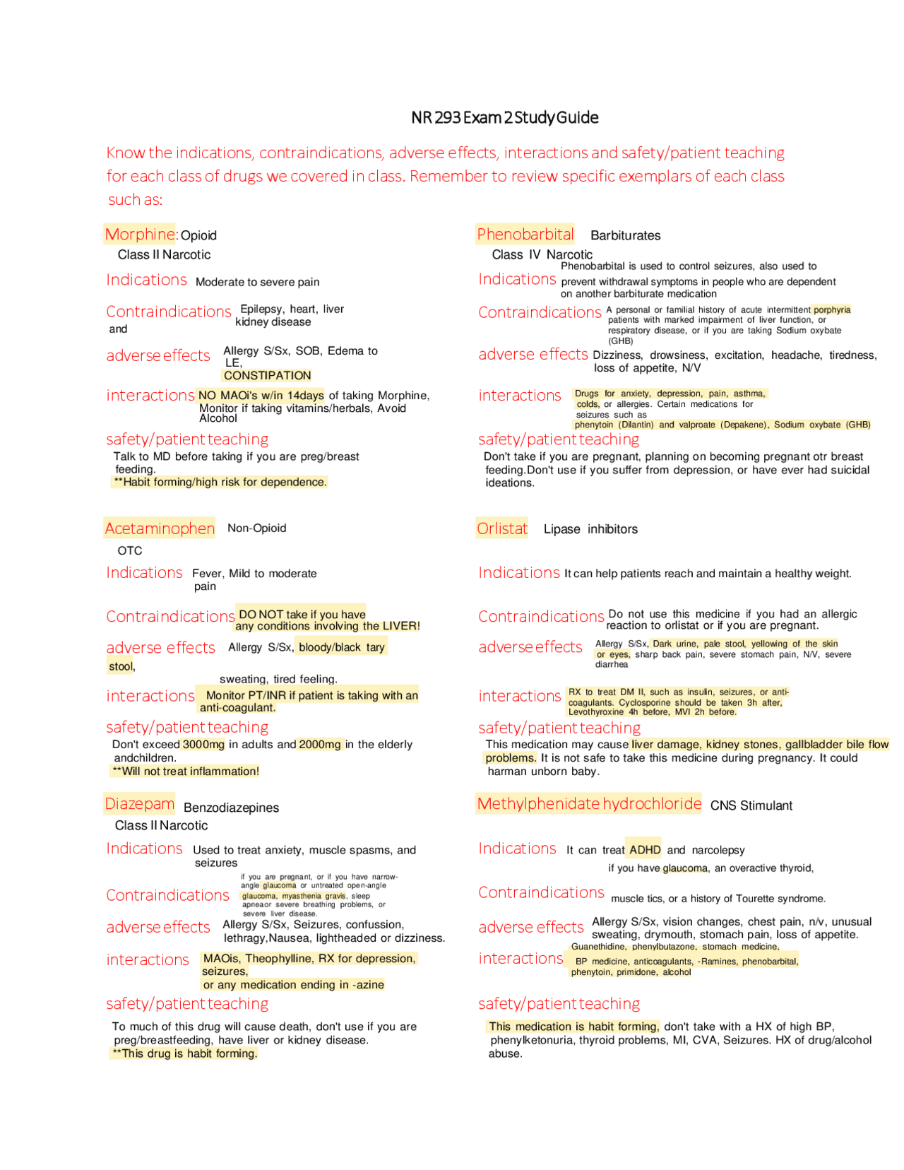 NR293/NR 293 Exam 2 Study Guide (Latest 2022/2023) Pharmacology For ...
