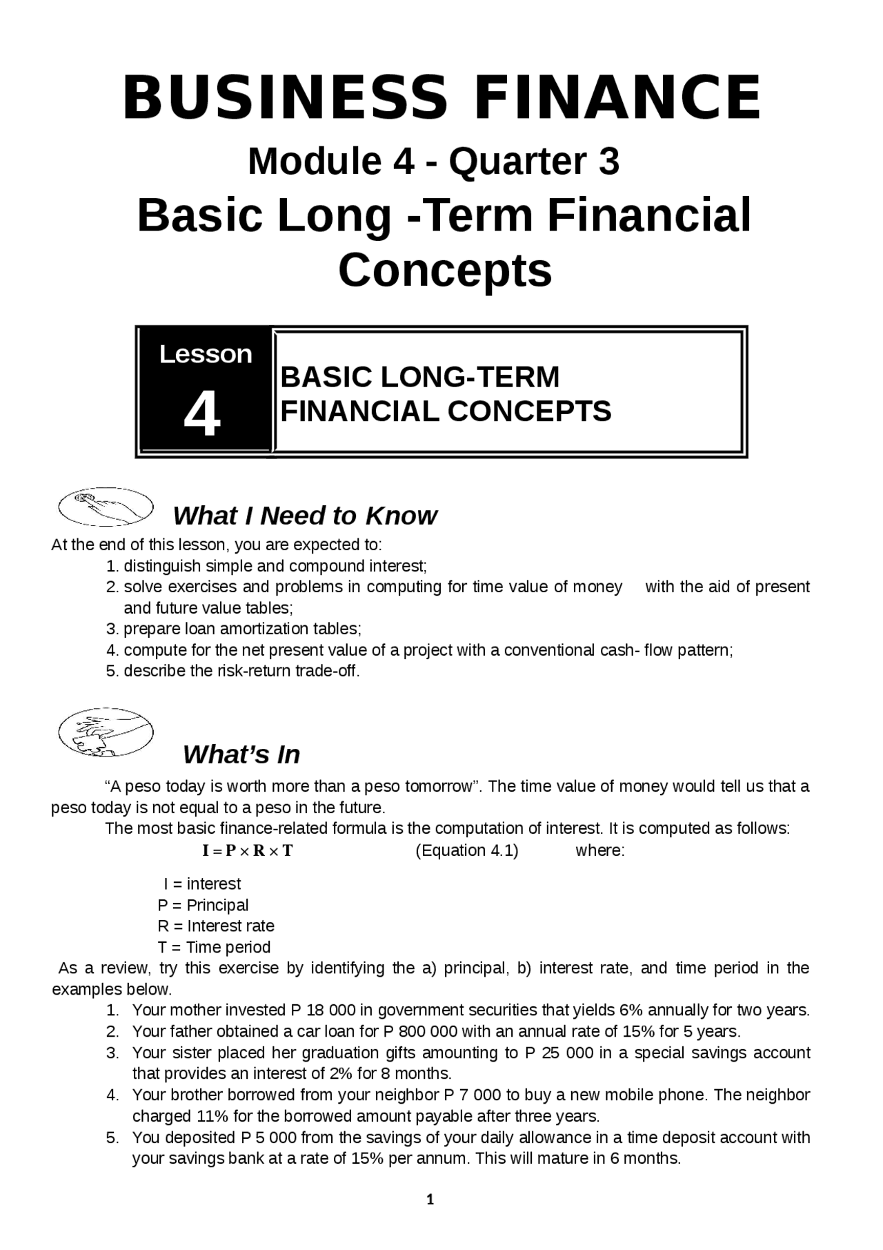 Accounting titles, Major accounts and Business finance topics ...
