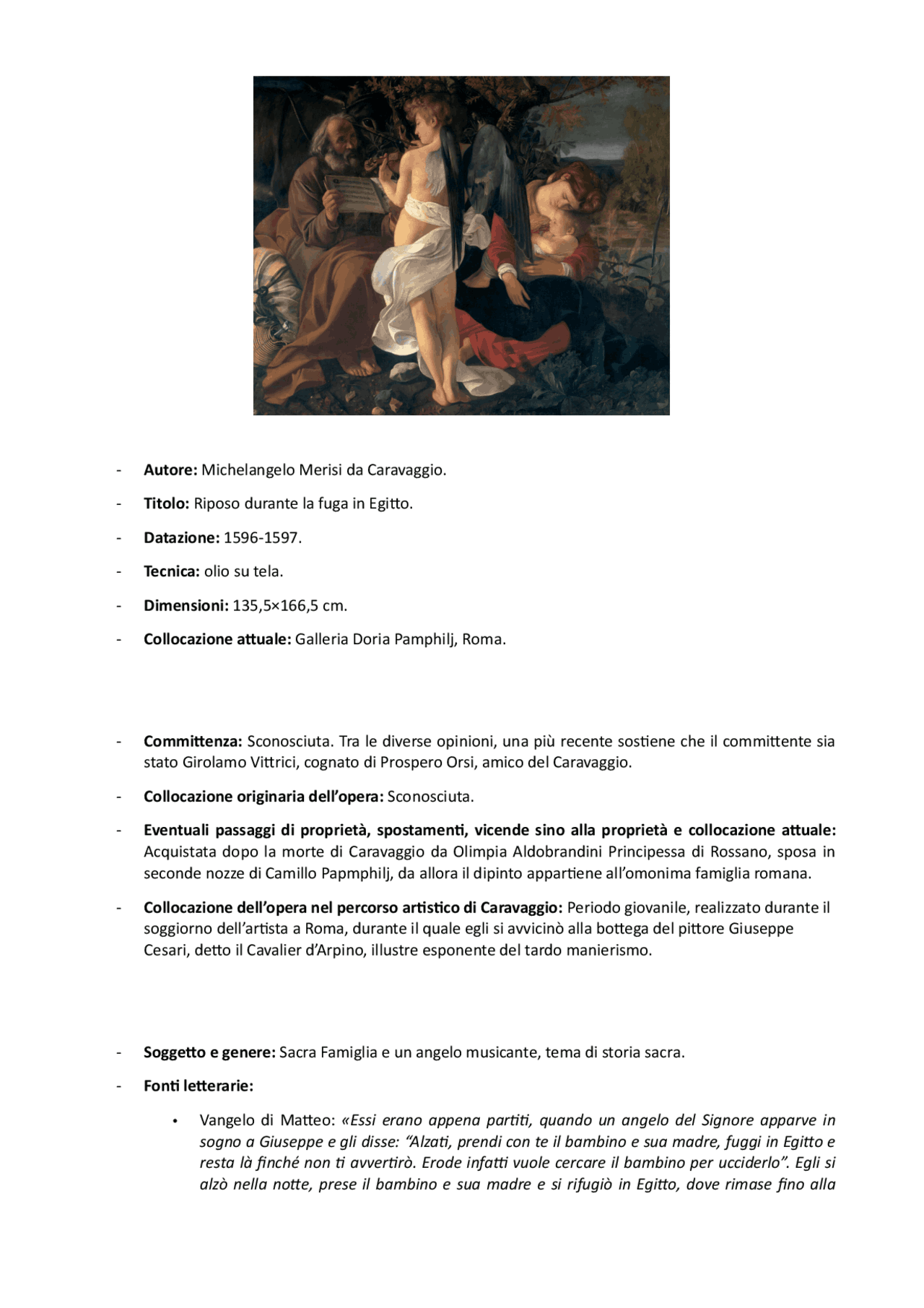 Riposo durante la fuga in Egitto Gallerie dell’Accademia di Venezia