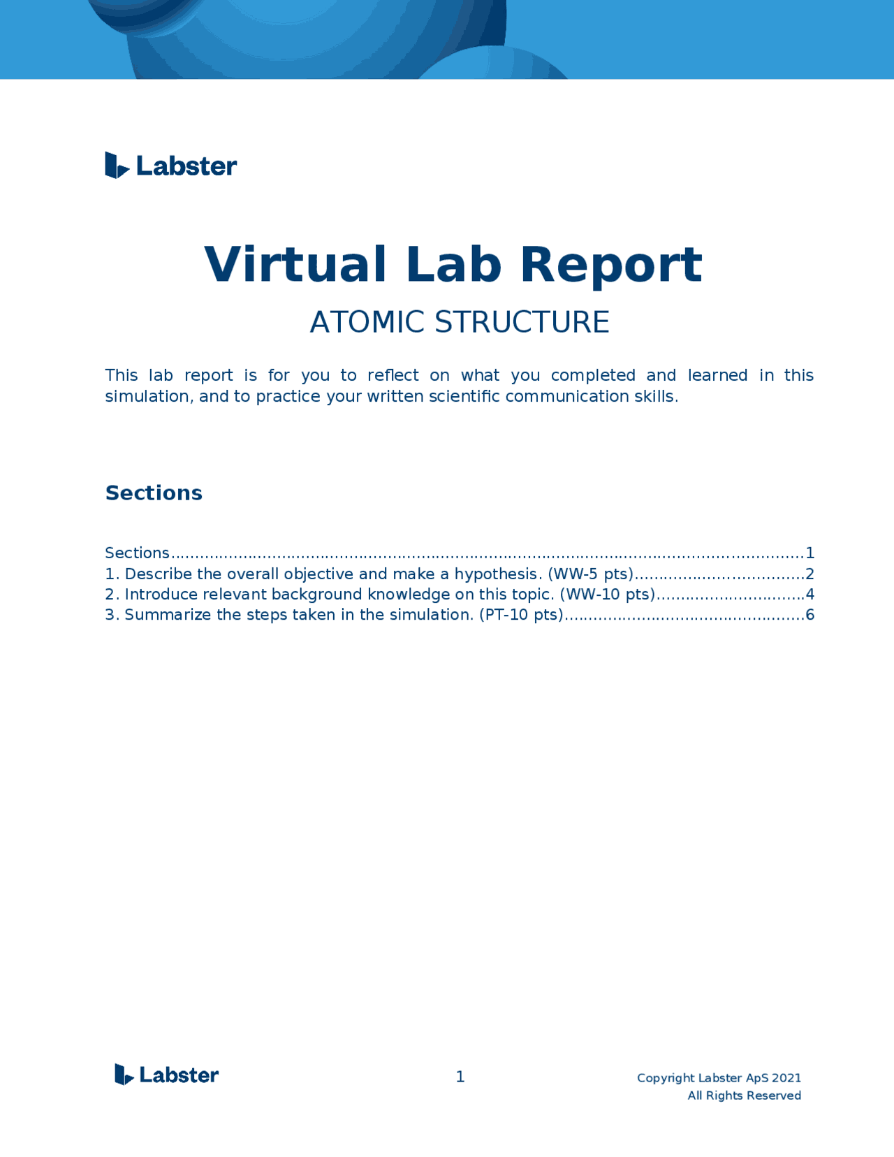 Lab Report Abstract Example Chemistry The laboratory report in general chemistry 1 | Summaries Chemistry ...