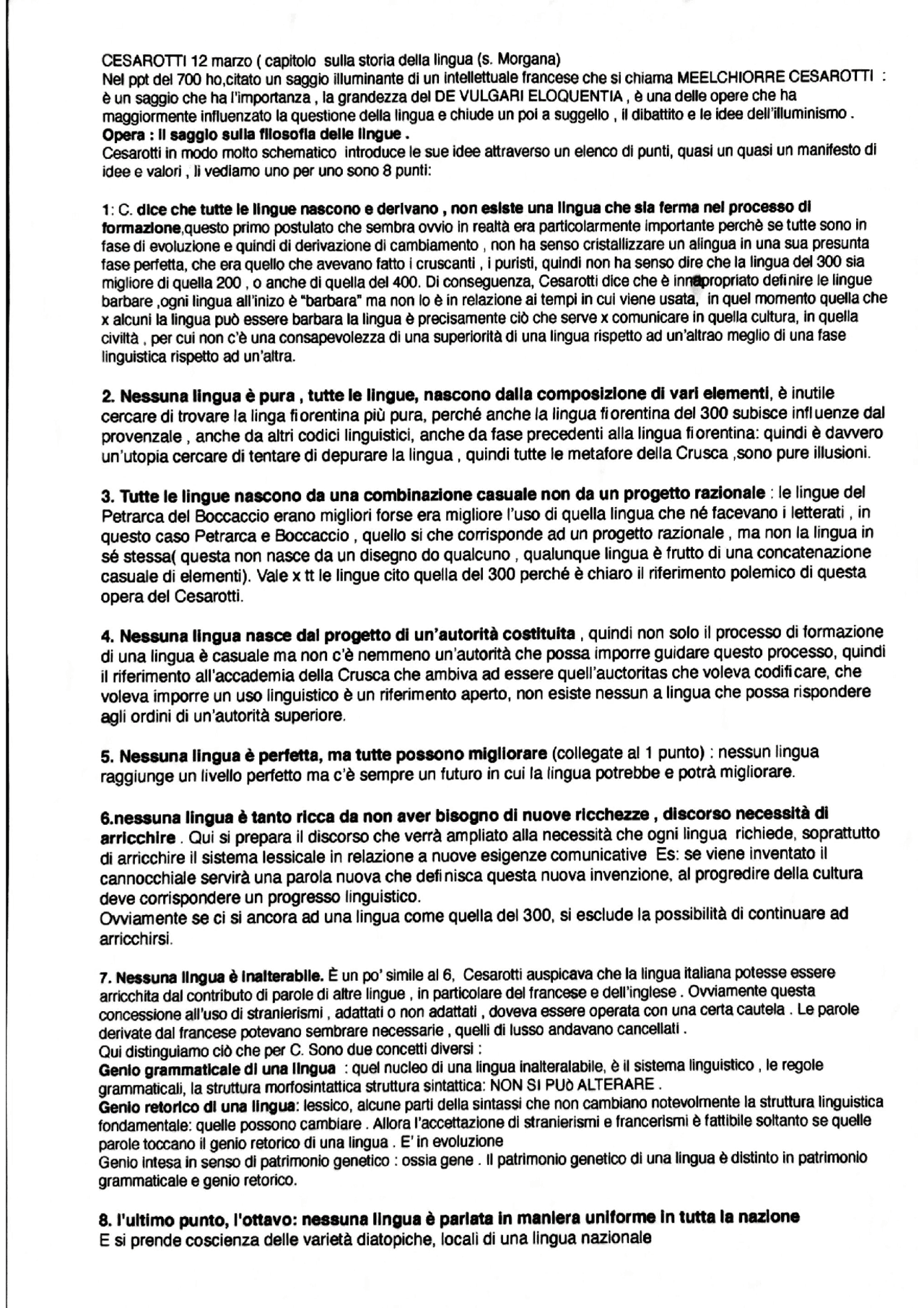 Cesarotti Cesarotti riassunto e analisi opera - Docsity