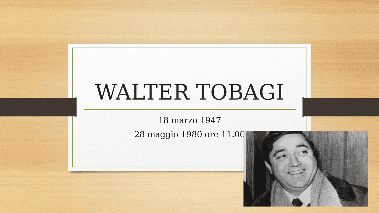 Power point sul giornalista tobagi - Docsity