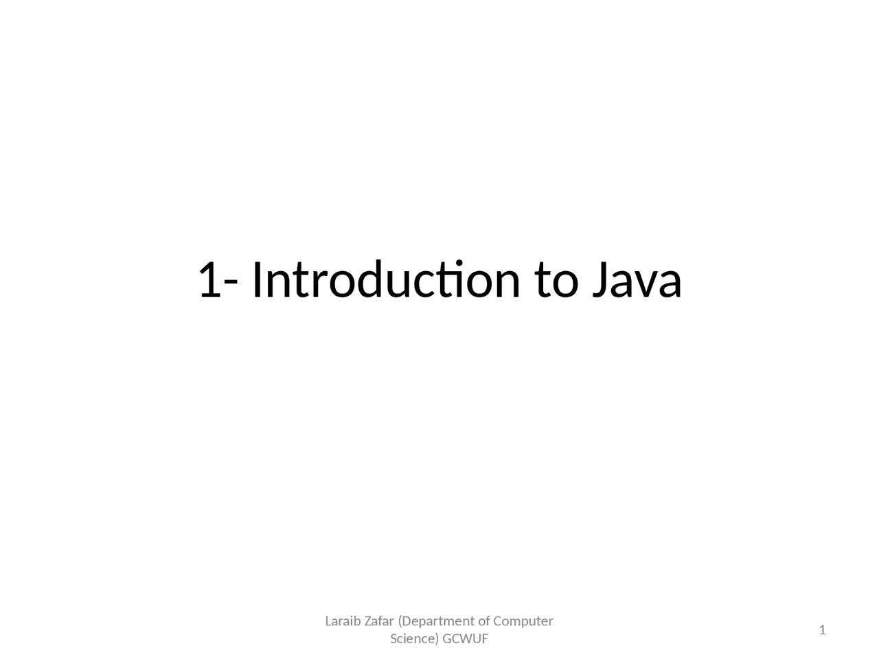 Introduction of java language - Docsity