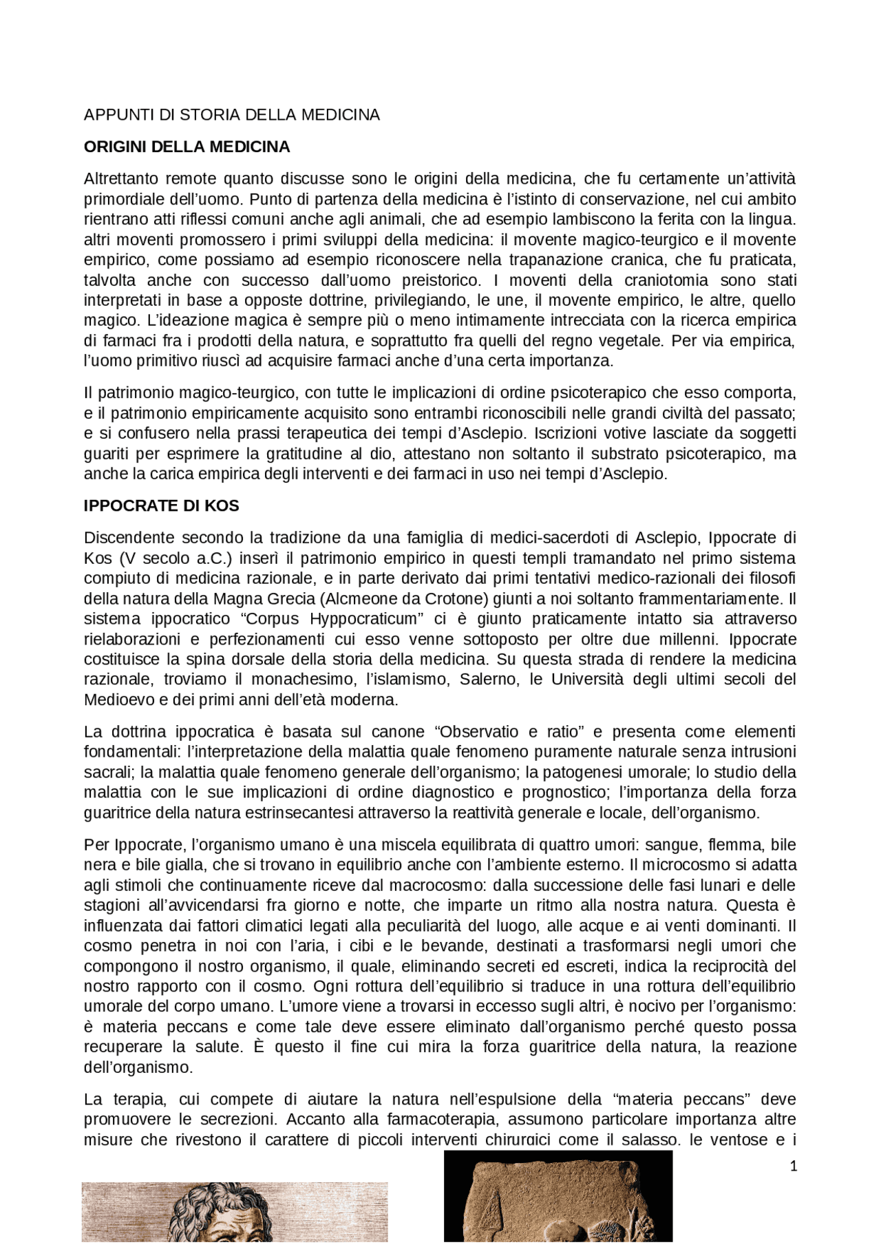 Storia della medicina Docsity