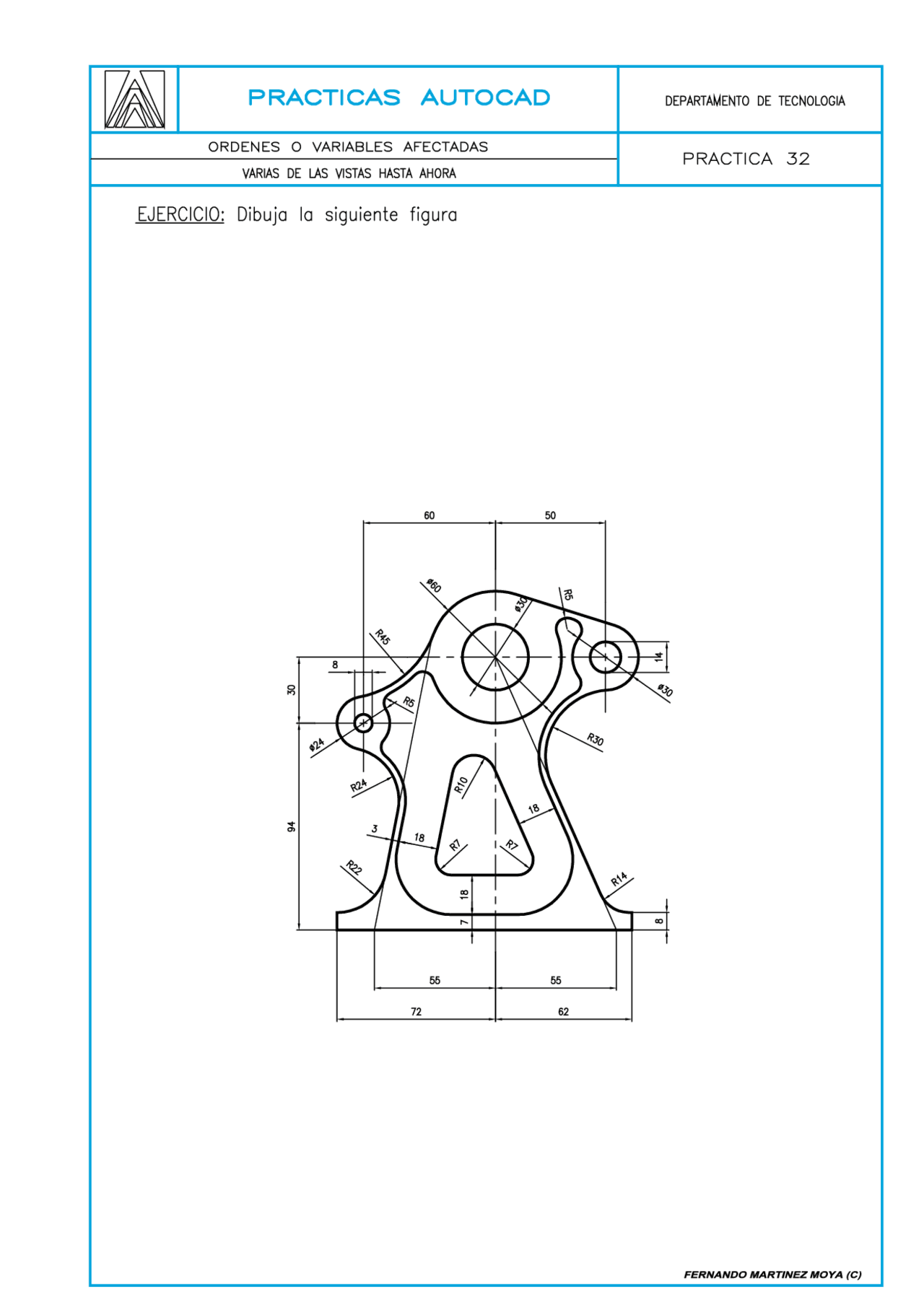 Practica 32 es una practica para autocad de estudiantes | Exercises ...