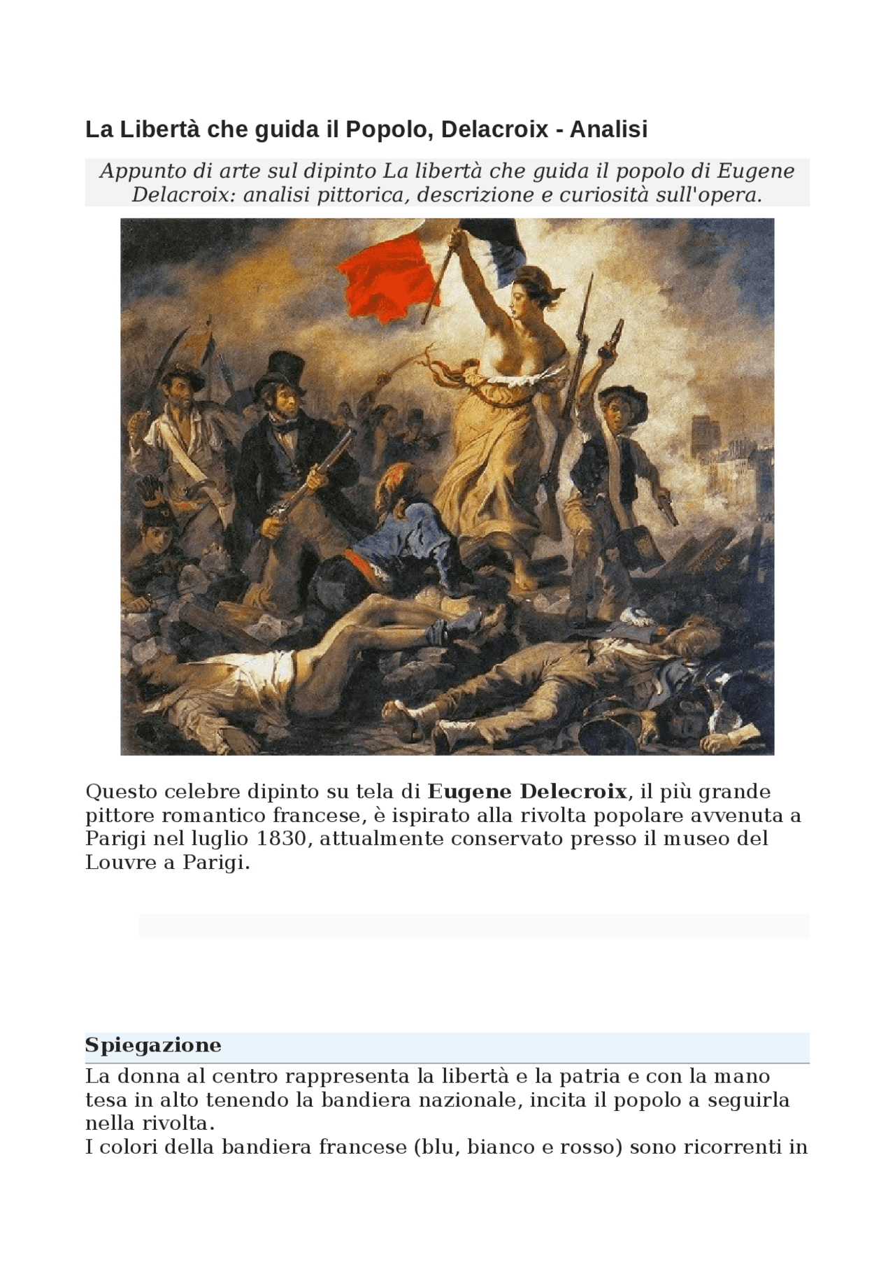 la libertà guida il popolo