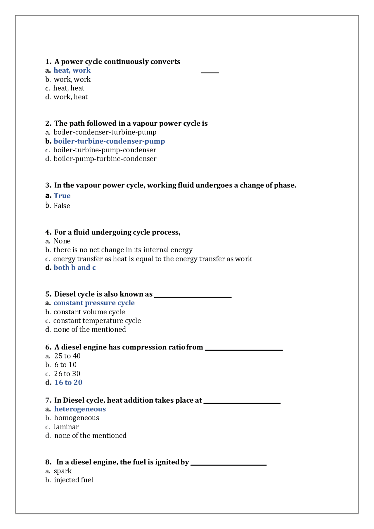 Power engineering and refrigeration mcqs Docsity