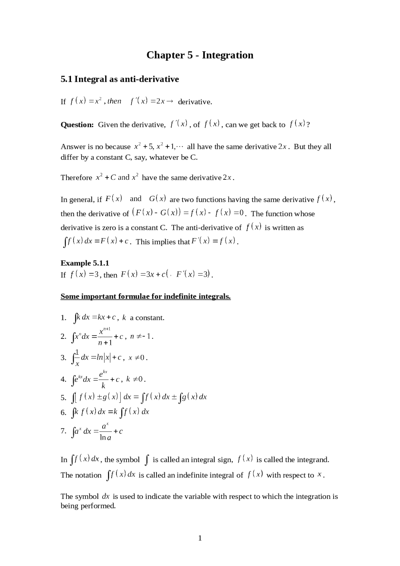 Chapter 5 - Integration.doc - Docsity