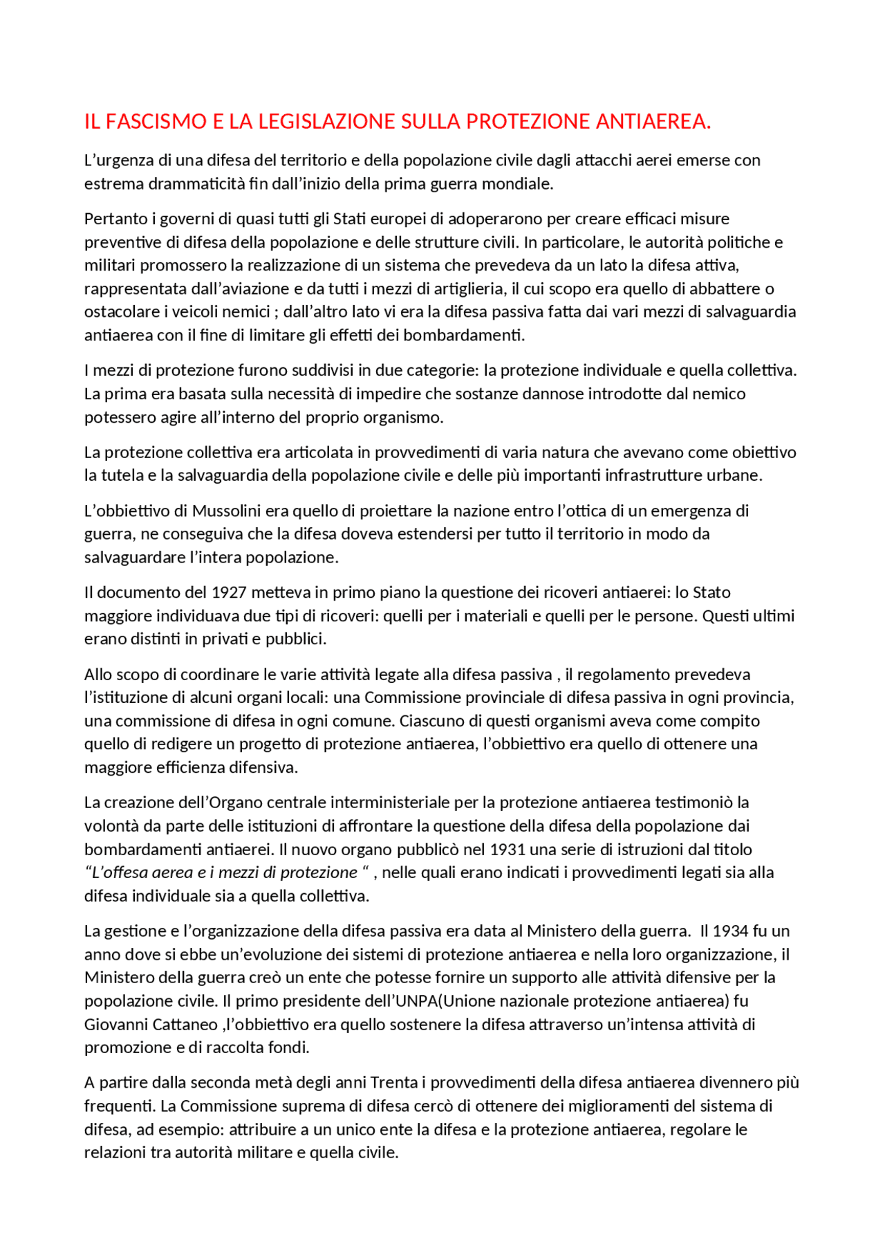 Opuscule Italien Protection Antiaérienne WWII - Ministero Dell'Interno 1943