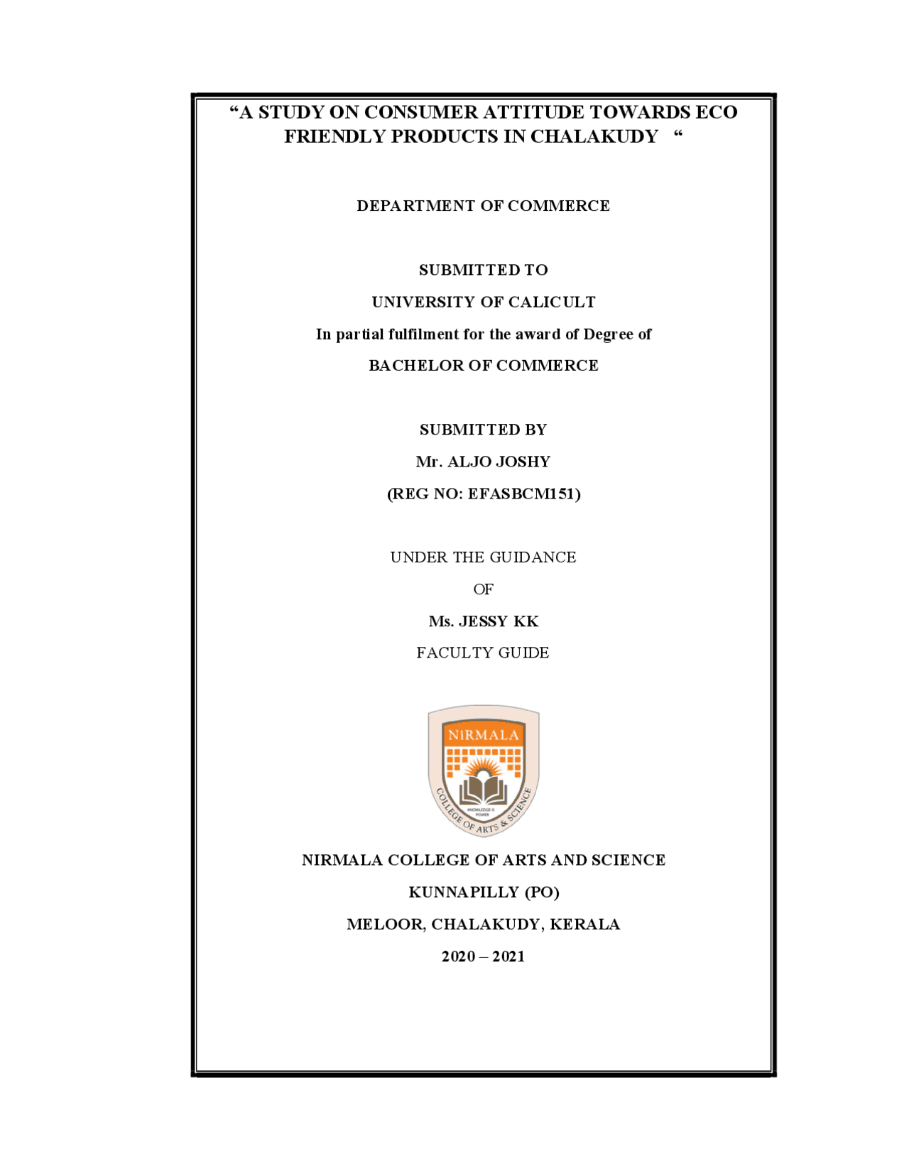 Calicut University Final Year project Study Guides, Projects