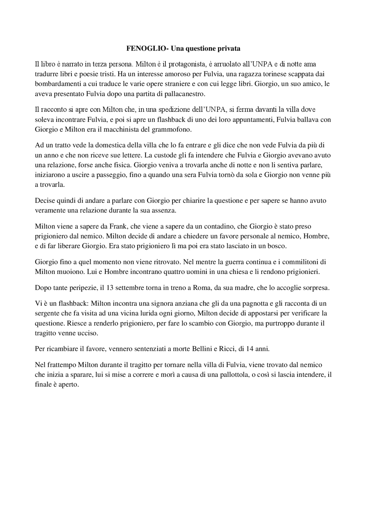 questione privata di beppe fenoglio