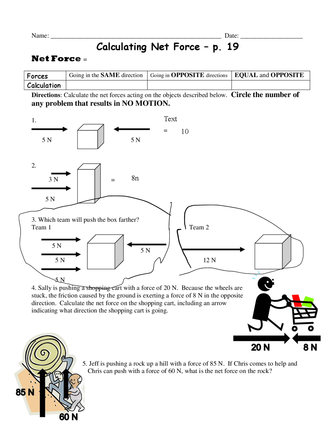Net force calculations | Study notes Physics | Docsity