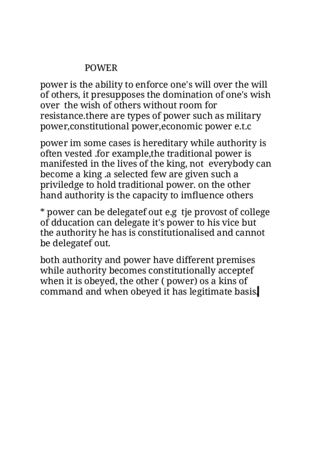 Difference Between Power And Authority Docsity